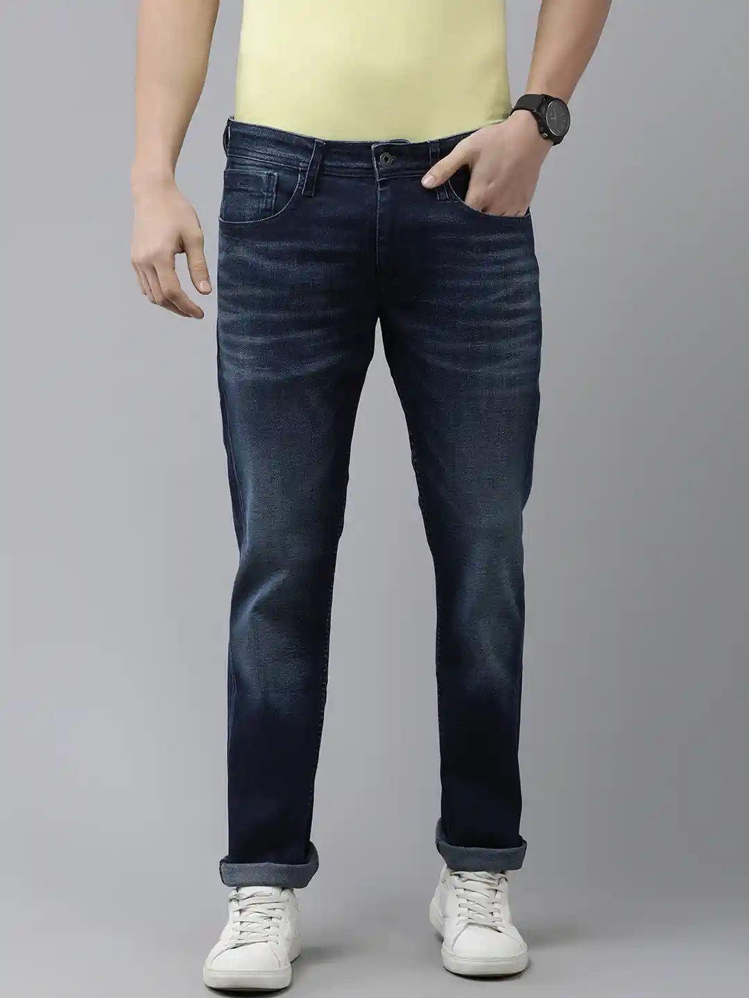 Buy Pepe Jeans Men Blue Light Fade Mid Rise Stretchable Jeans - Main Image