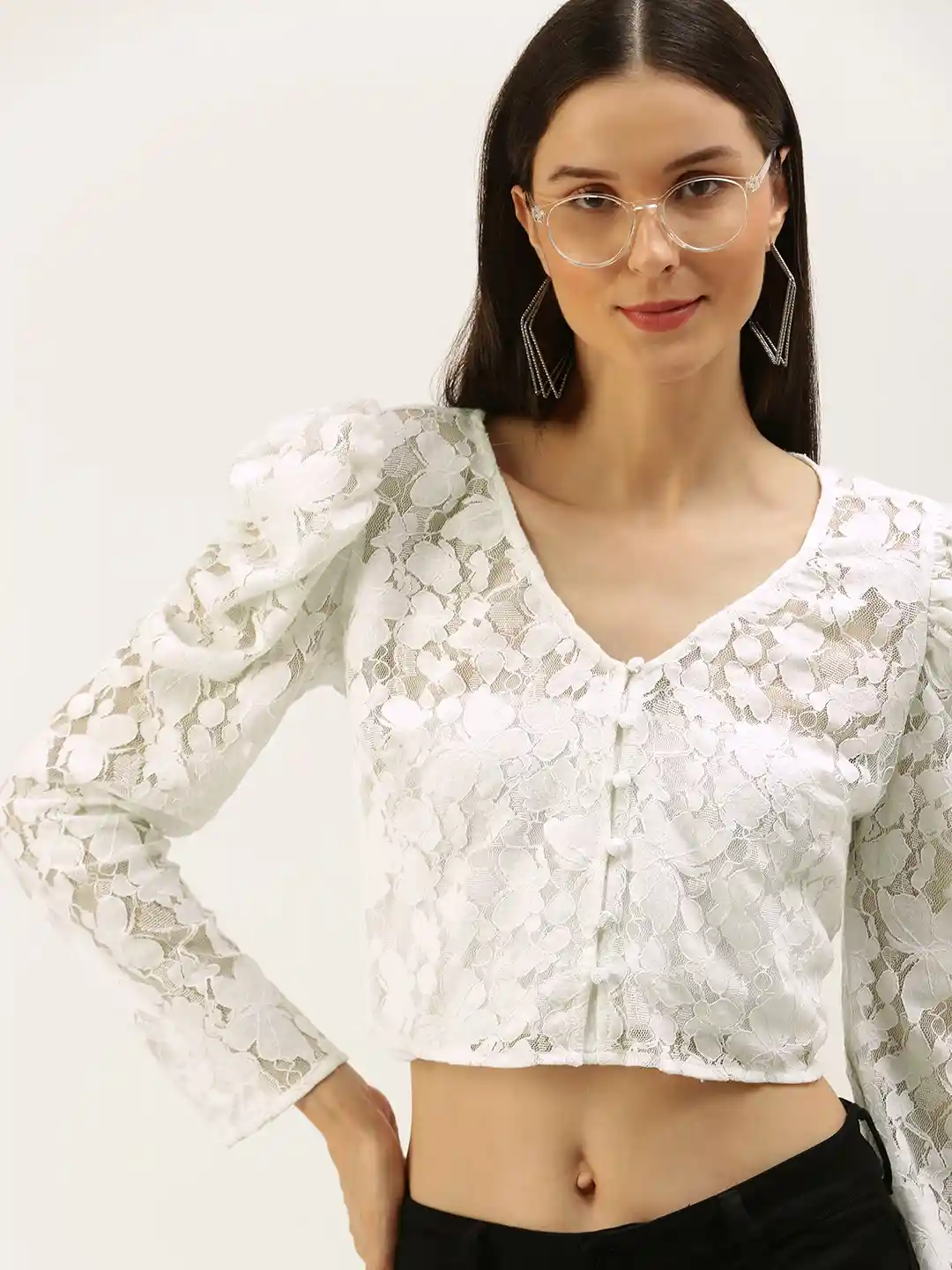 Cropped Shirt Forever 21 Lace Shirt Forever 21 Short Sleeve Floral