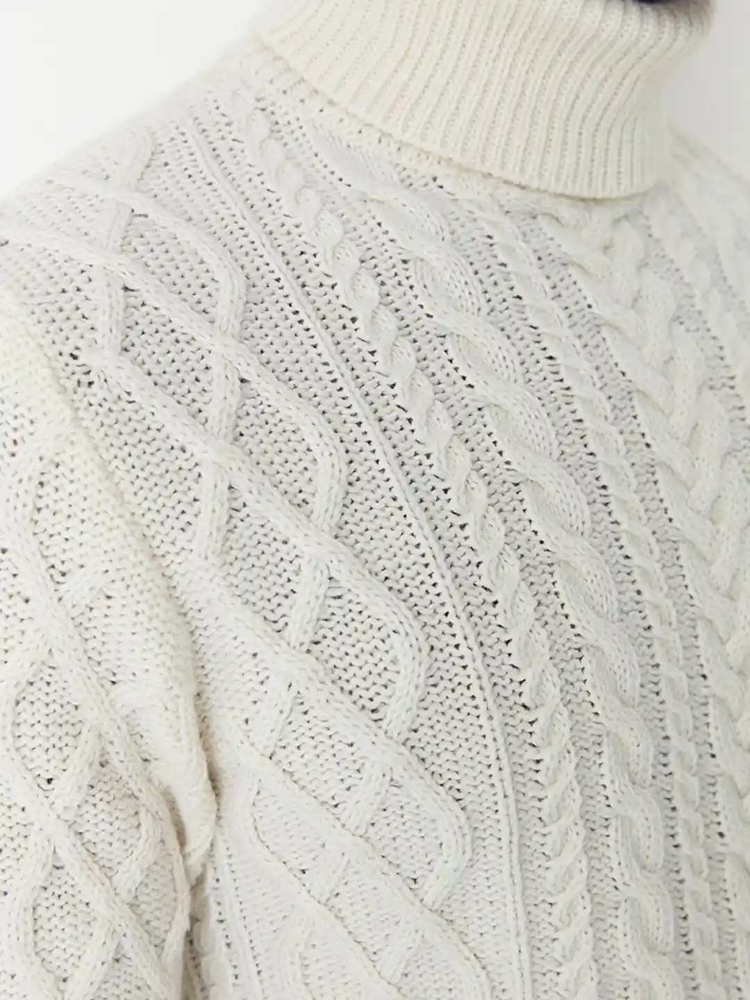 Buy Trendyol Men Off White Cable Knit Pullover Sweaters for Men