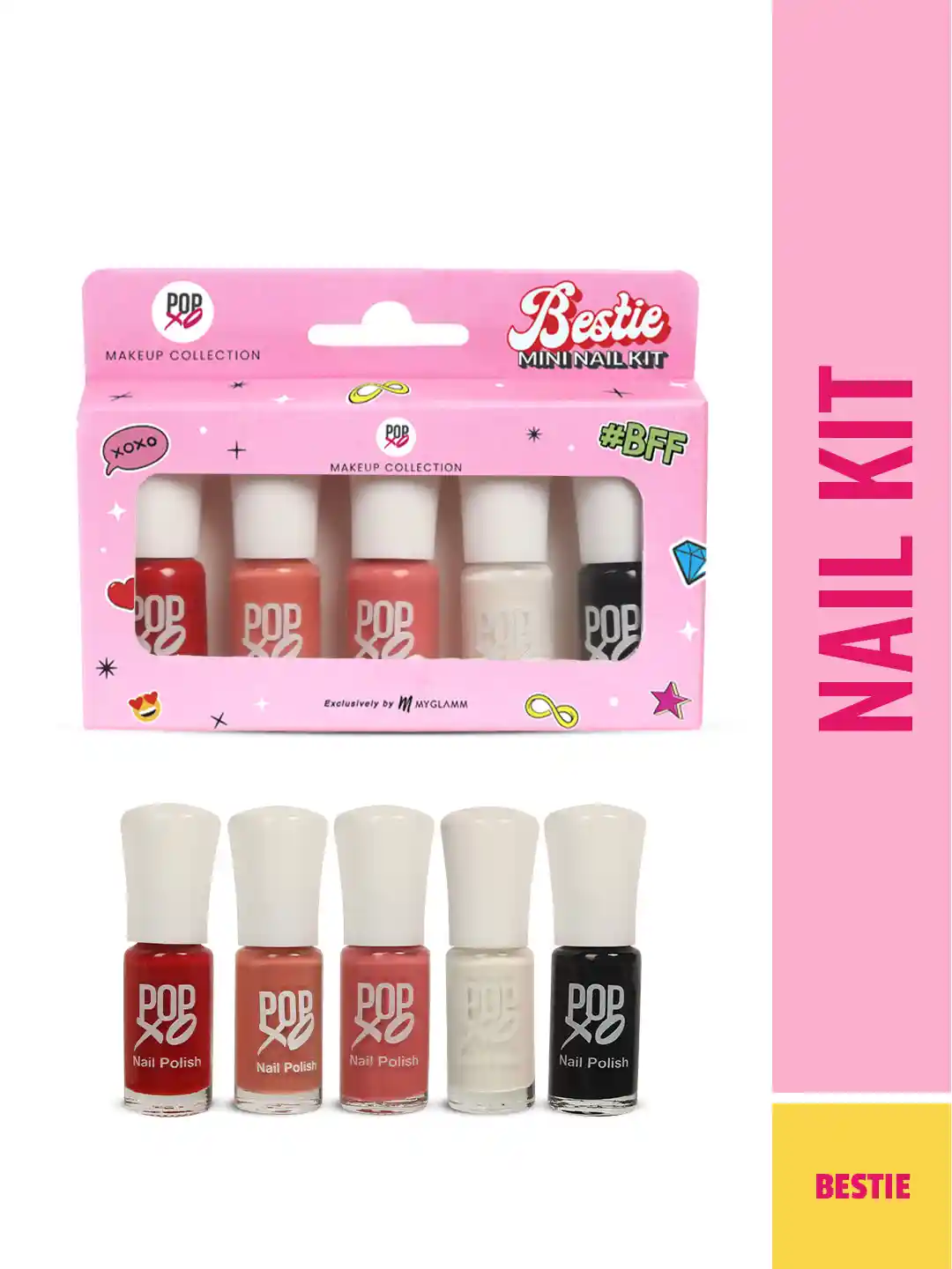 MyGlamm Popxo Mini Nail Kit-Bestie, 15ml
