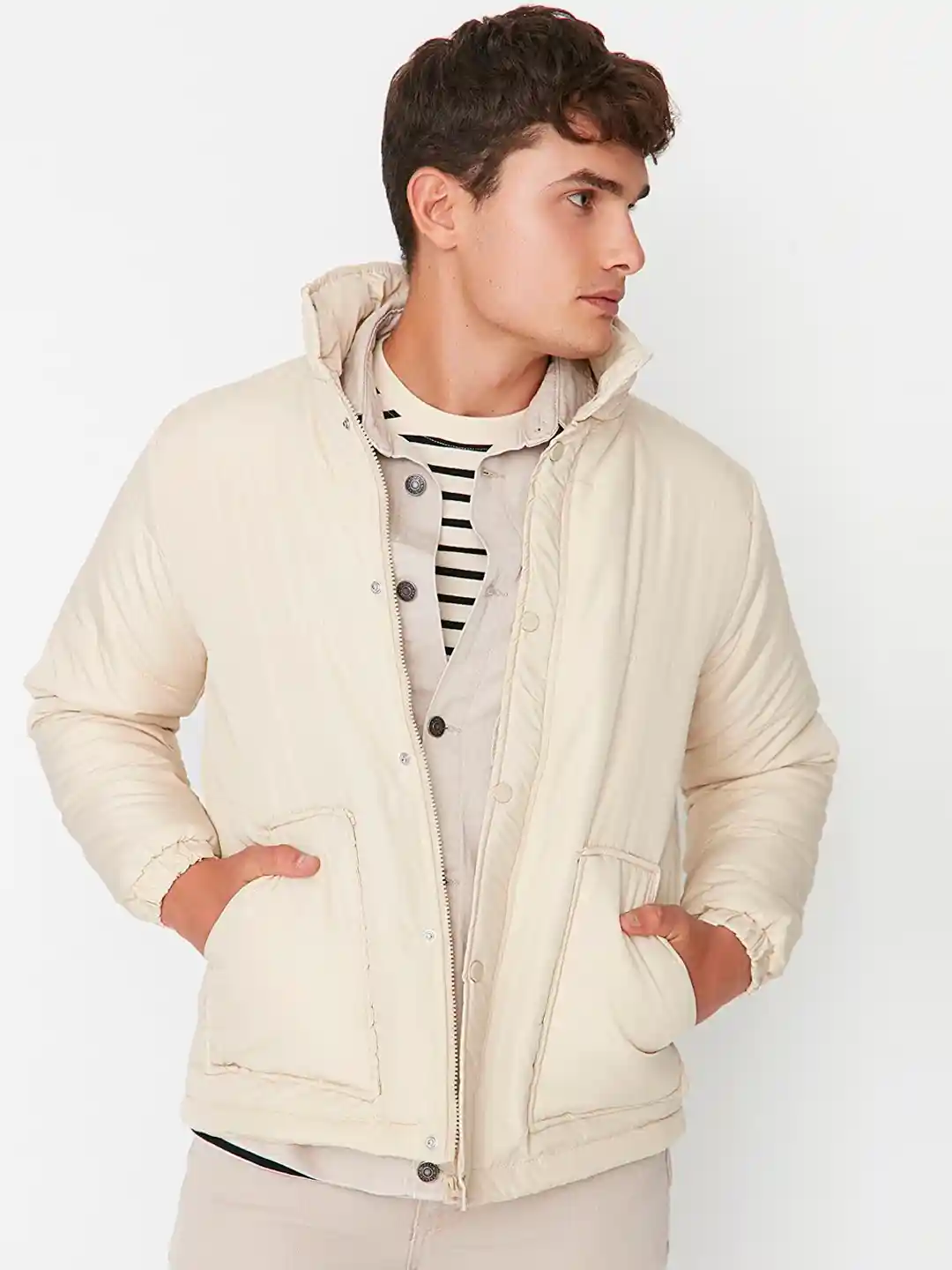 Mens Jackets Beige Lightweight Puffer Jacket Uniqlo Puffer Jacket