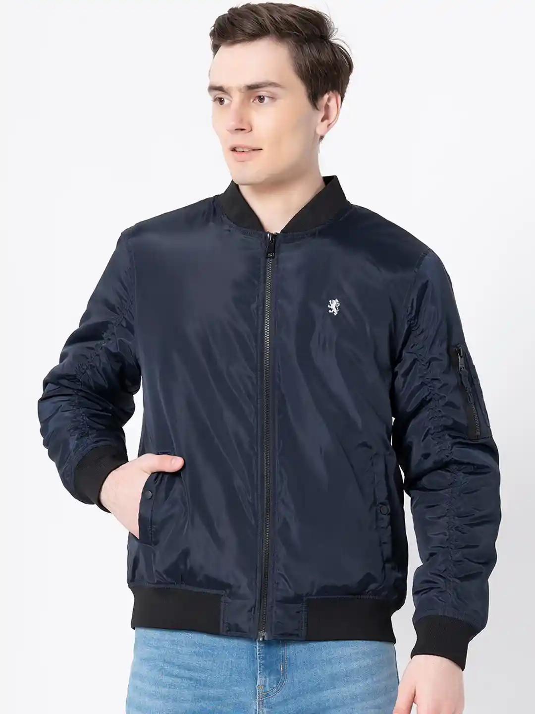 Buy Red Tape Men Navy Blue Bomber Jacket Jackets for Men