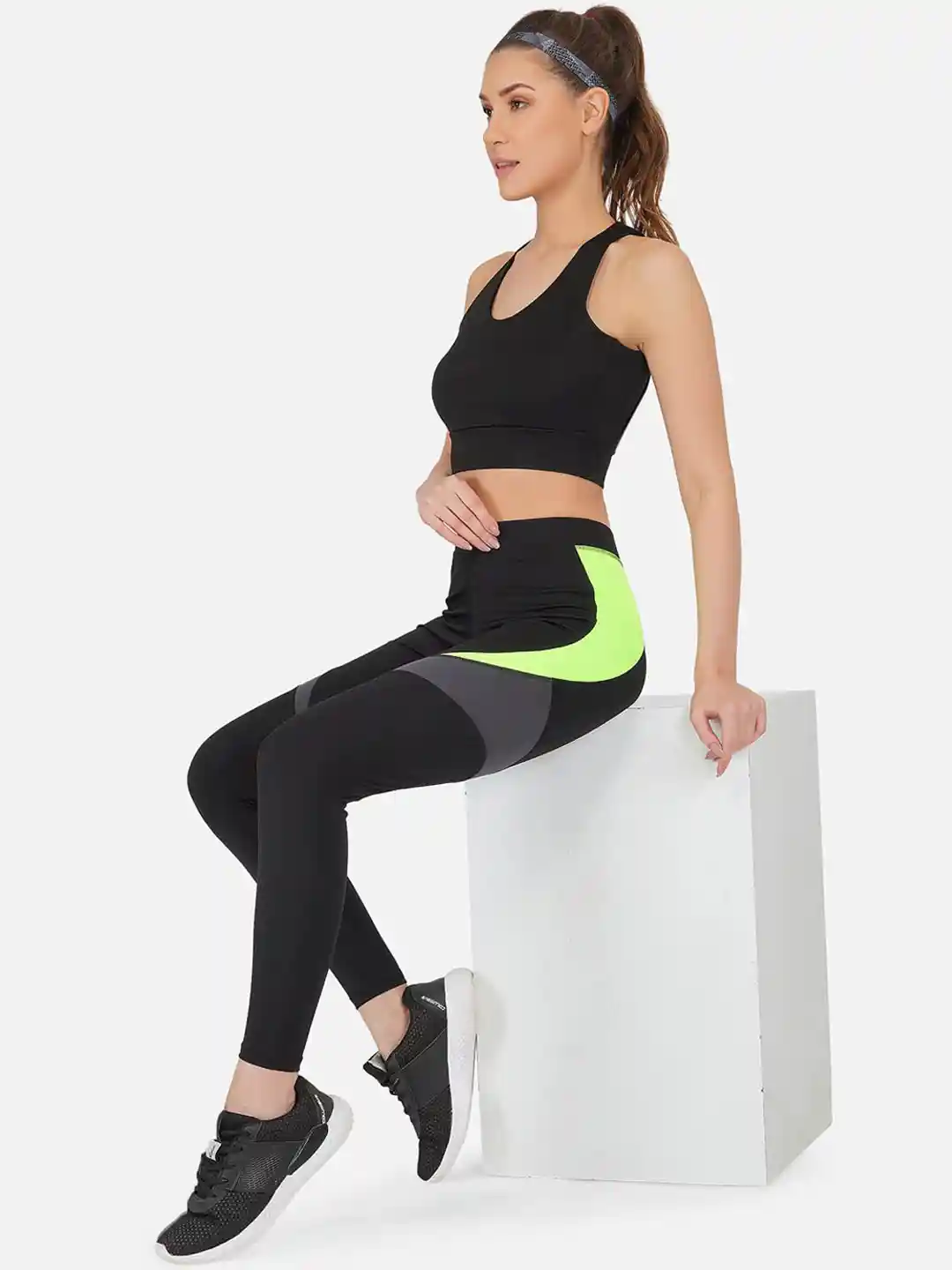 Buy IMPERATIVE Women Black Neon Solid Tights Tights for Women