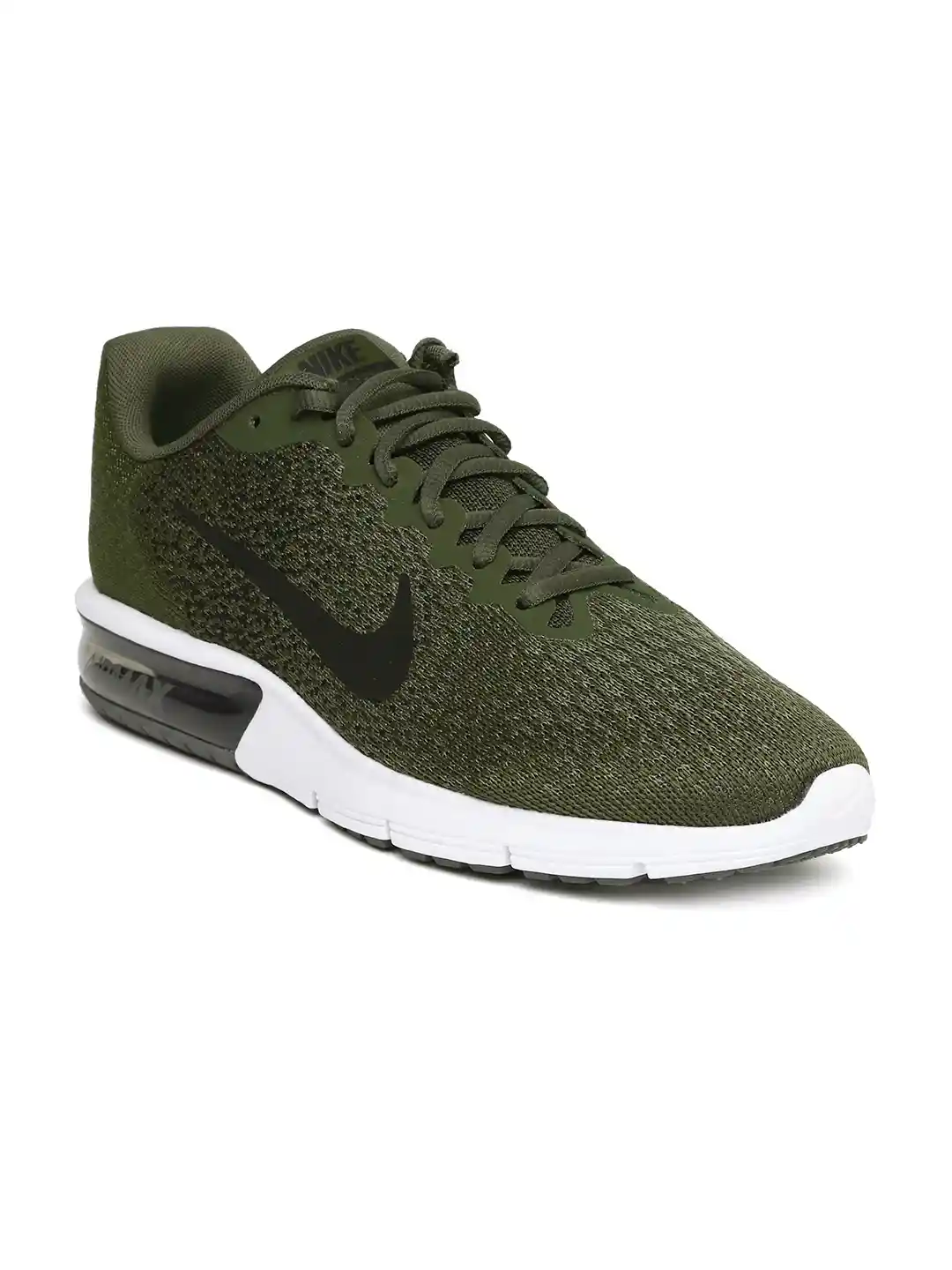 Buy Nike Men Olive Green AIR MAX SEQUENT Running Shoes Sports
