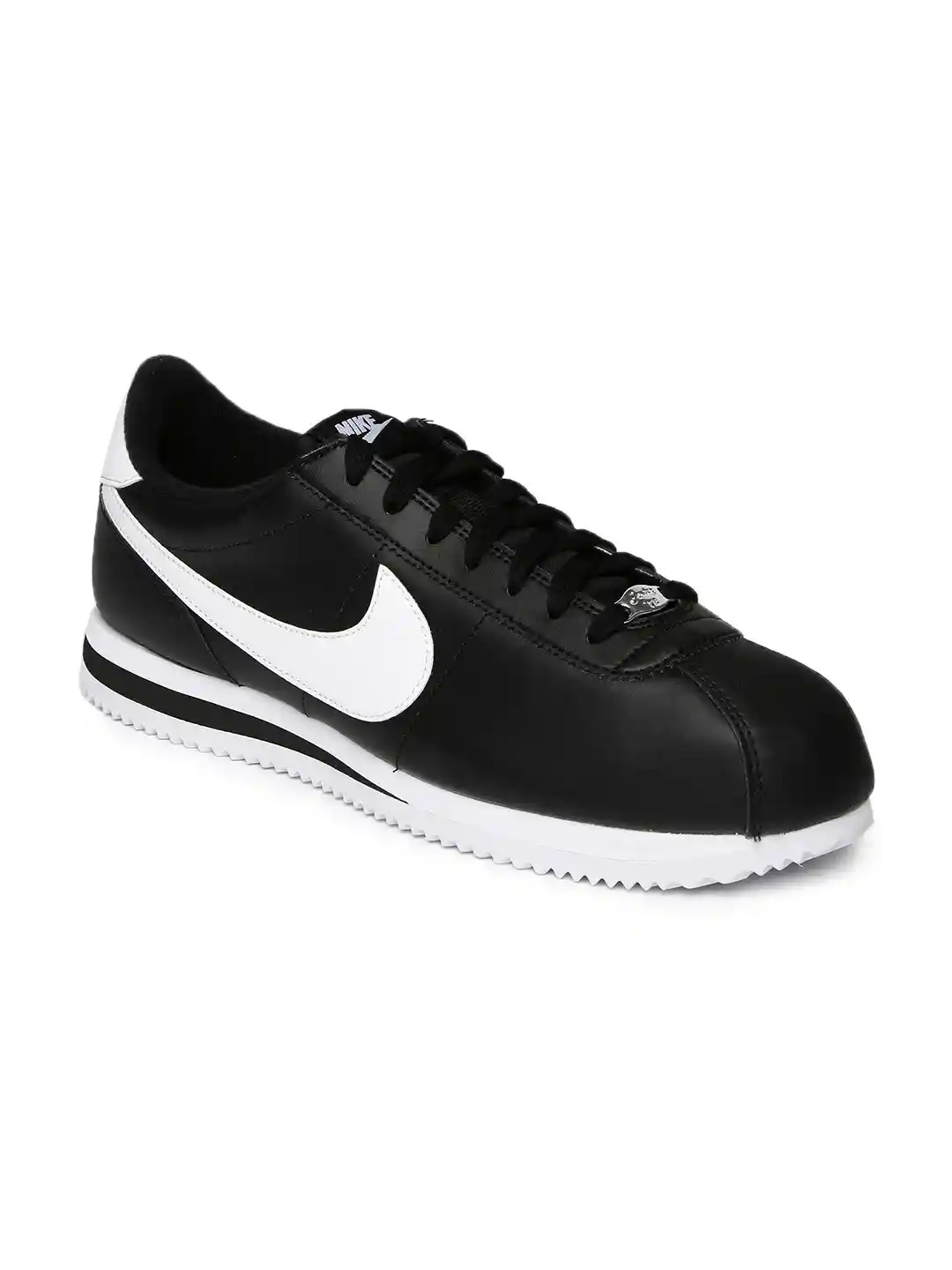 Buy Nike Men Black CORTEZ BASIC Leather Sneakers Casual Shoes