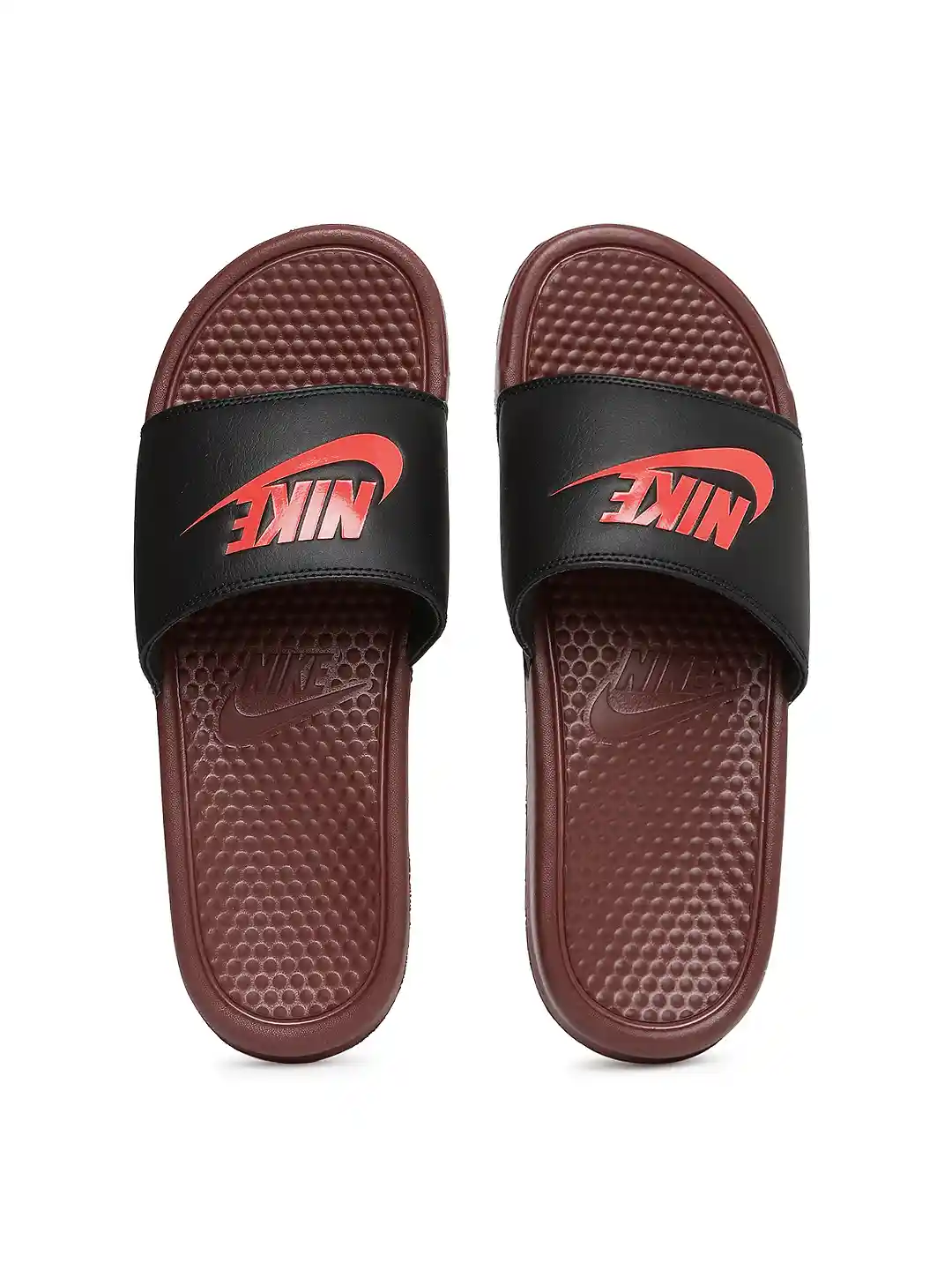 Buy Nike Men Black Burgundy BENASSI JDI Printed Flip-Flops
