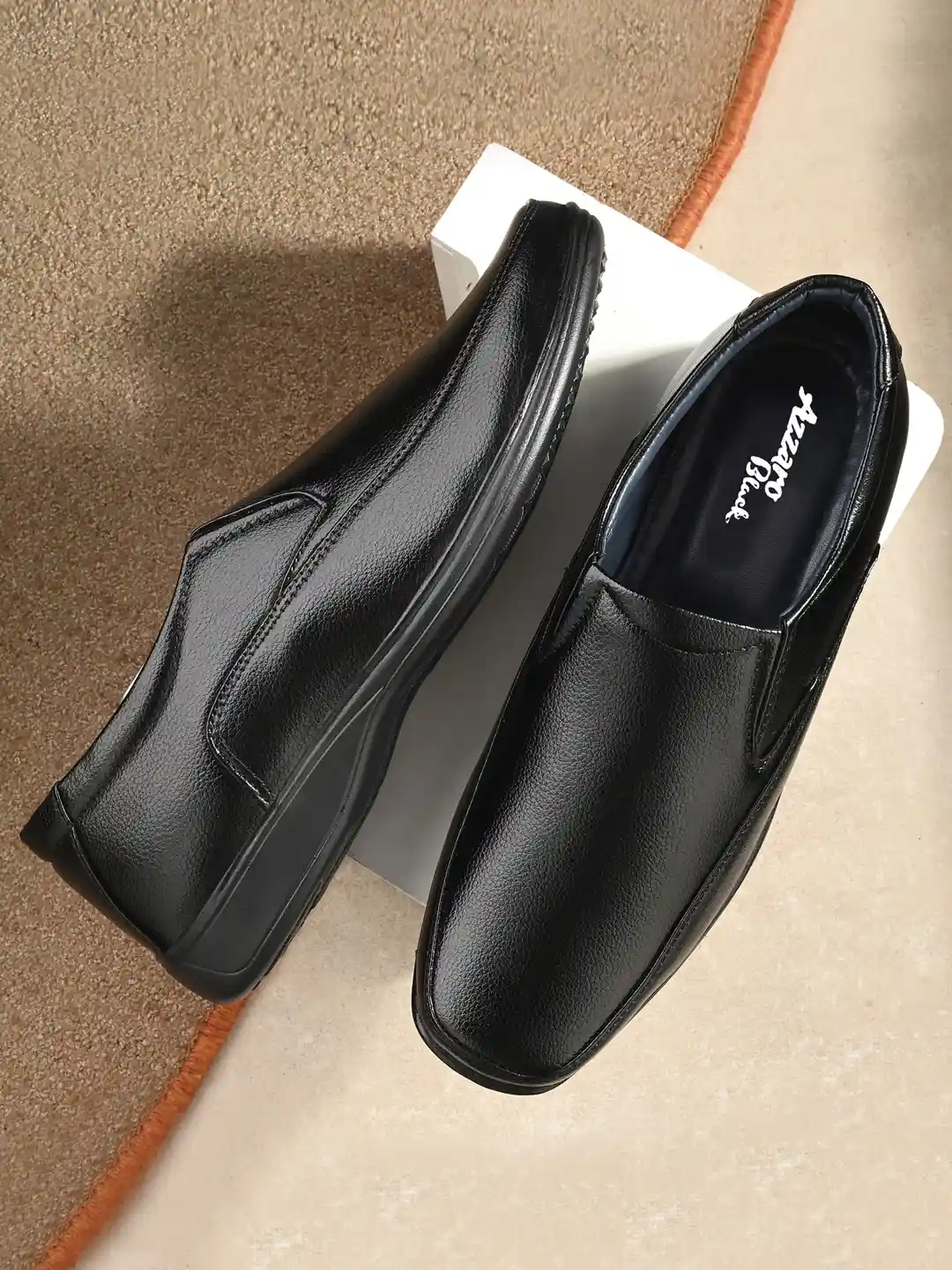 Buy Azzaro Black Men Black Solid Formal Slip On Shoes Formal