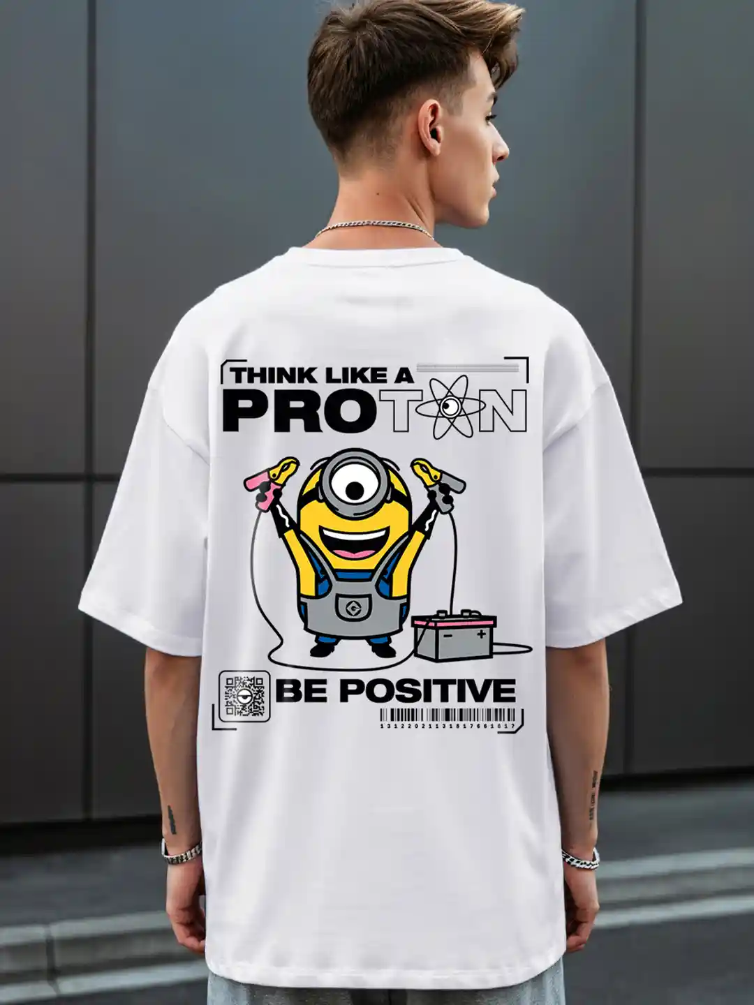 Buy Bewakoof Men's White Think Like a Pro Typography Oversized T