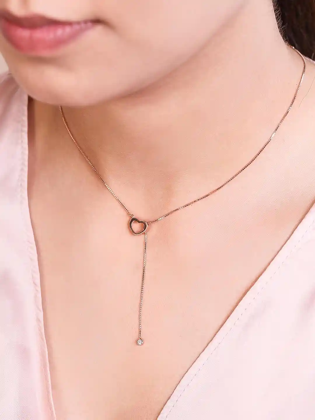 Zavya 925 Sterling Silver Rose Gold-Plated Necklace
