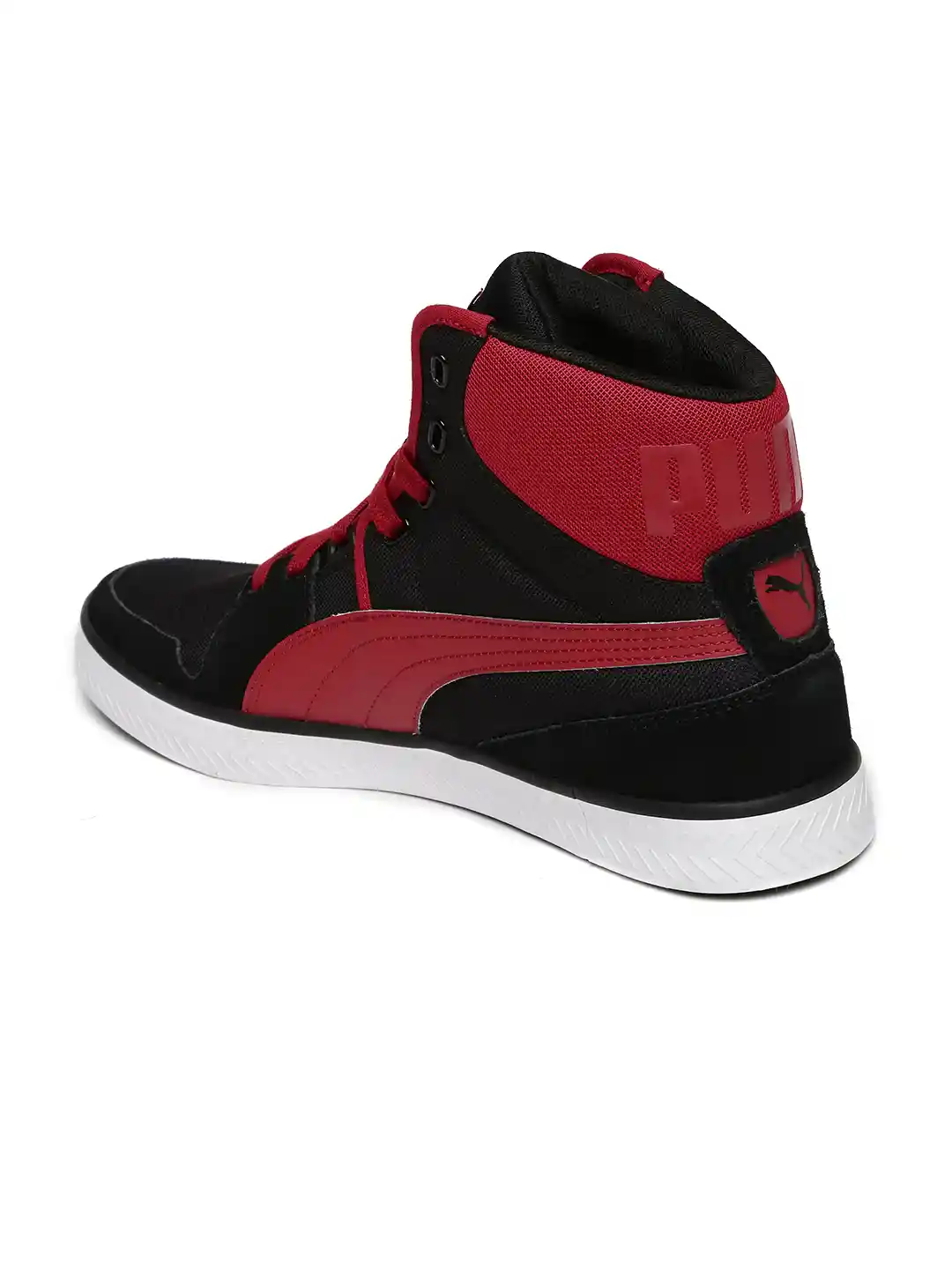 Buy Puma Men Black Red Solid Sky Street Vulc High-Top Sneakers