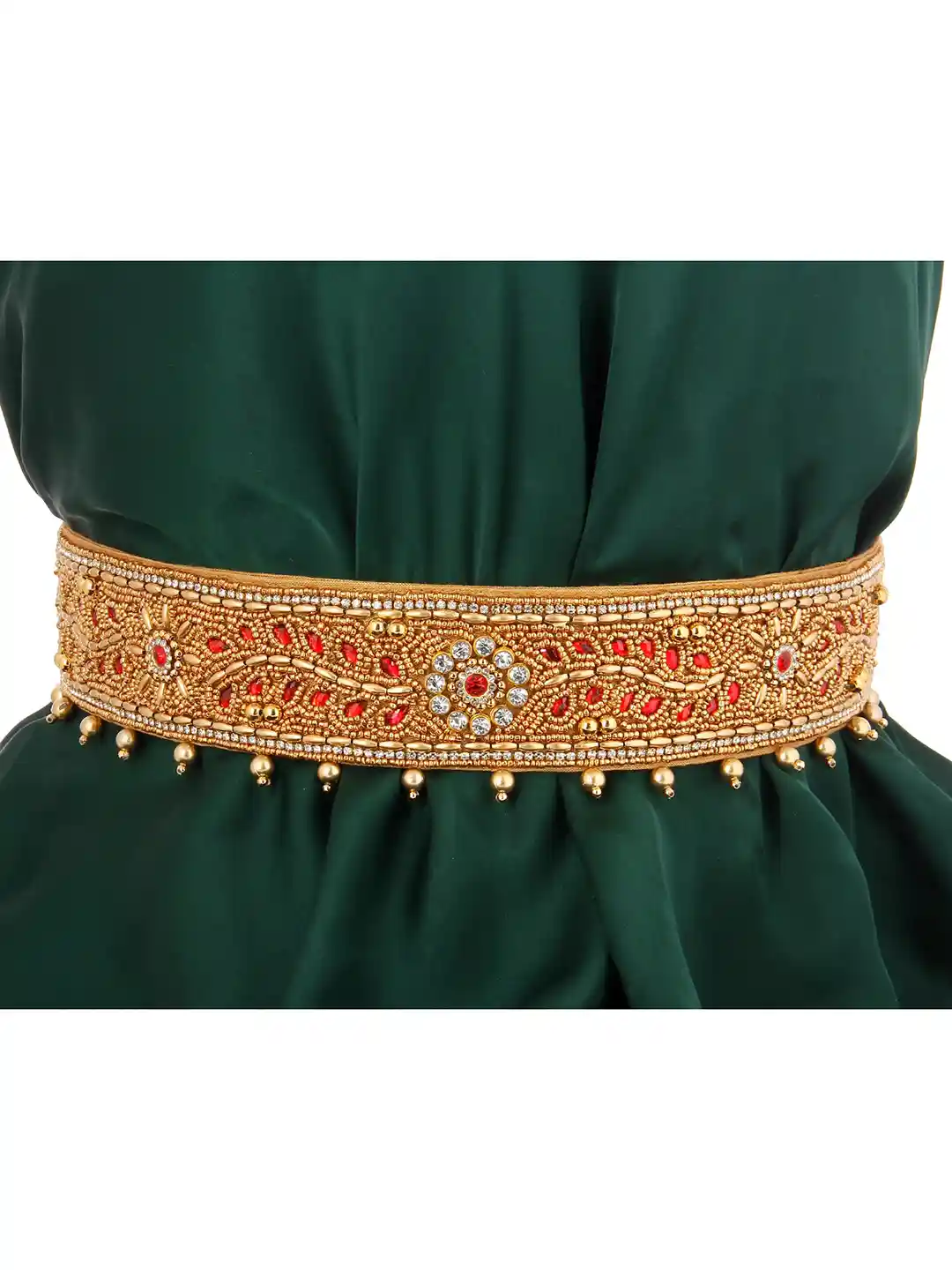 Buy VAMA Women Red Embroidery Stone Work Saree Waist Belt