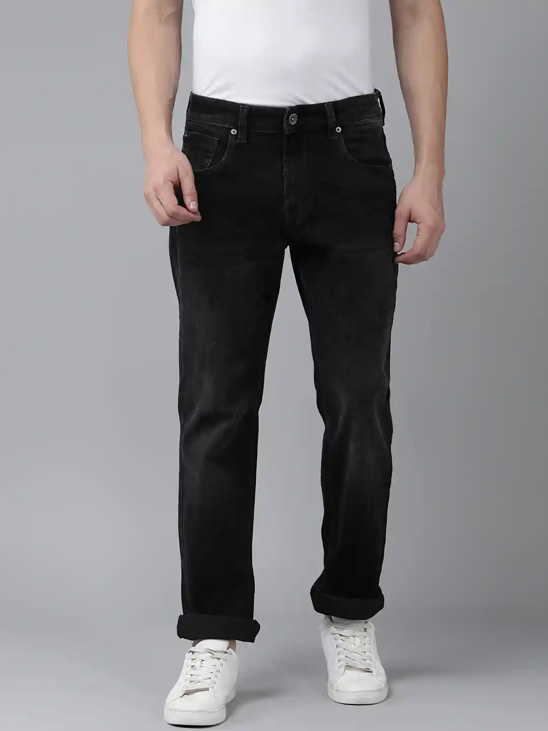 Buy SPYKAR Men Ricardo Straight Fit Heavy Fade Stretchable Jeans