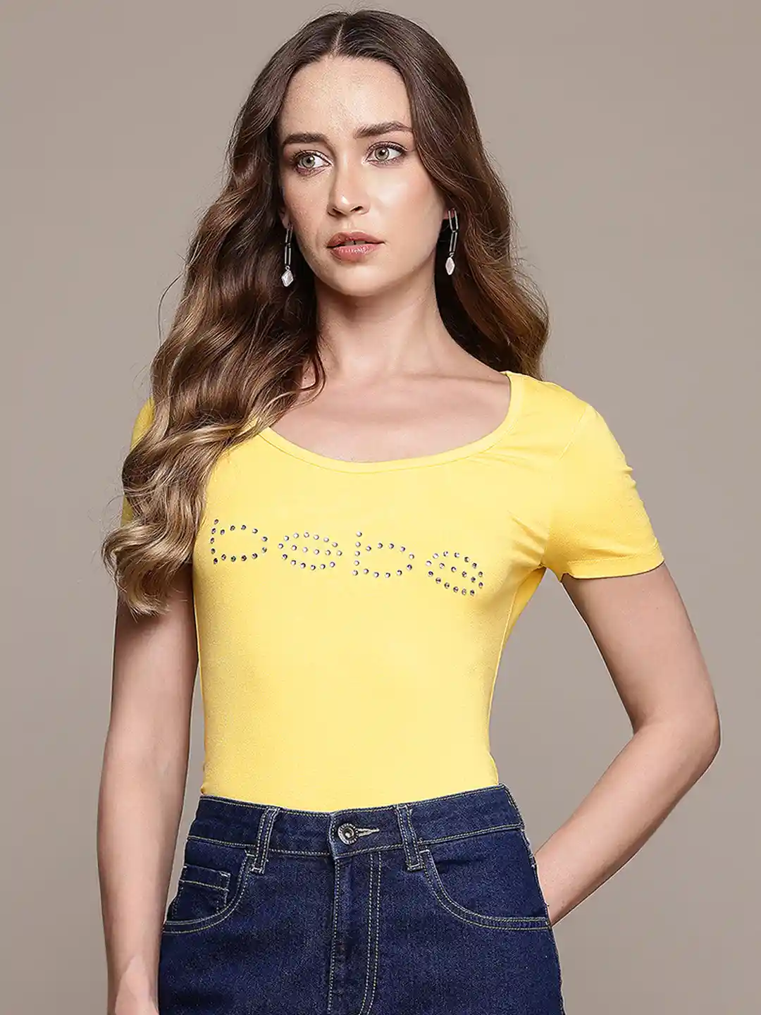 Buy bebe Season Staples Brand Logo Embellished T-shirt Tshirts