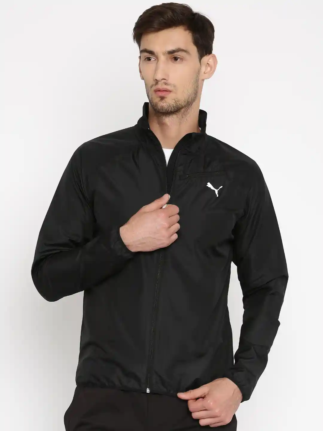 Buy PUMA Black Windcheater Core-Run Jkt Sporty Jacket - Jackets for Men  1969832 | Myntra