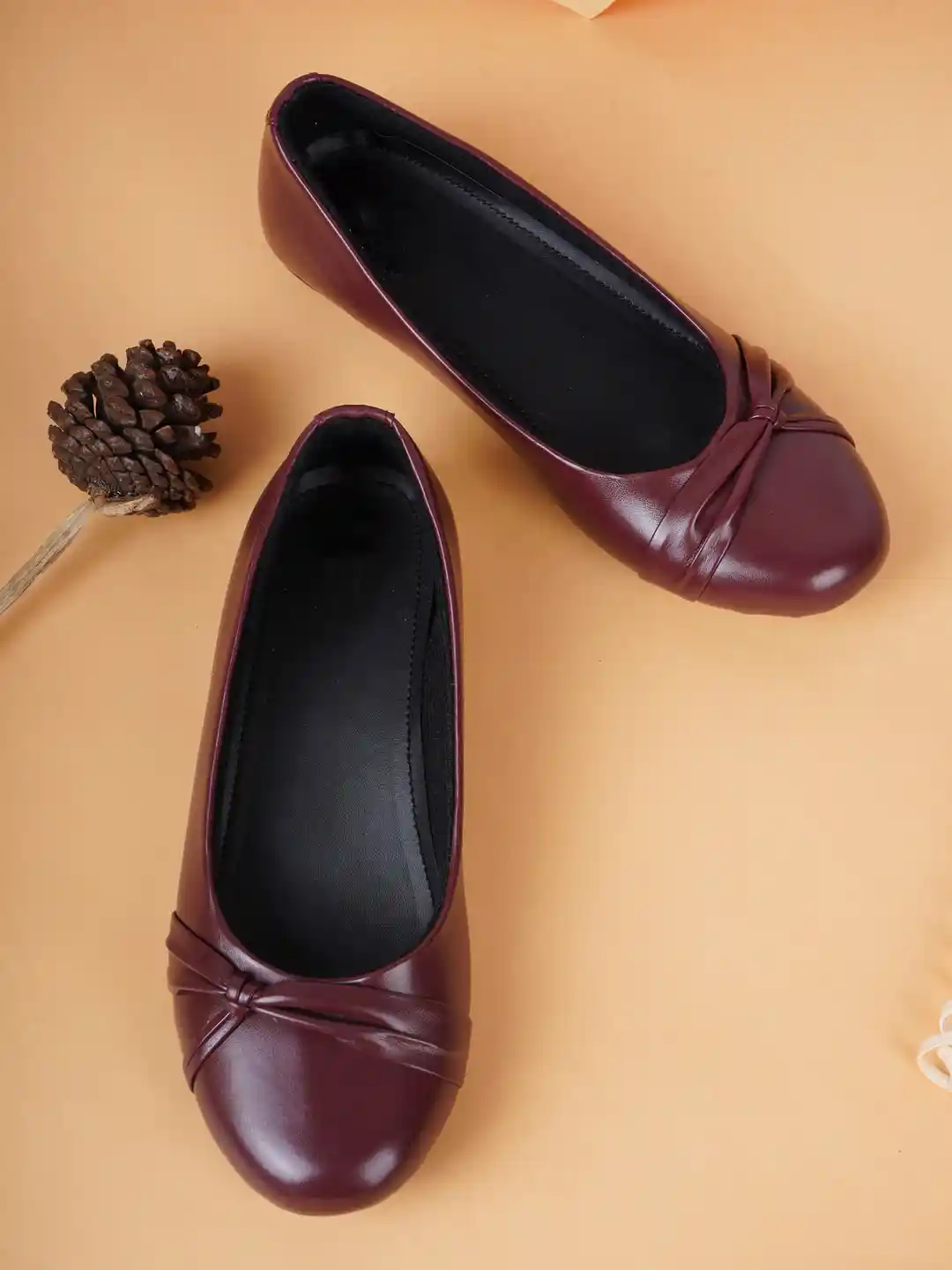 Buy Style Shoes Women Maroon Ballerinas with Bows Flats