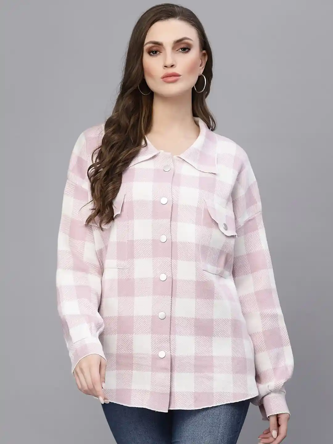 Buy Mafadeny Women Purple Comfort Gingham Checks Checked Casual