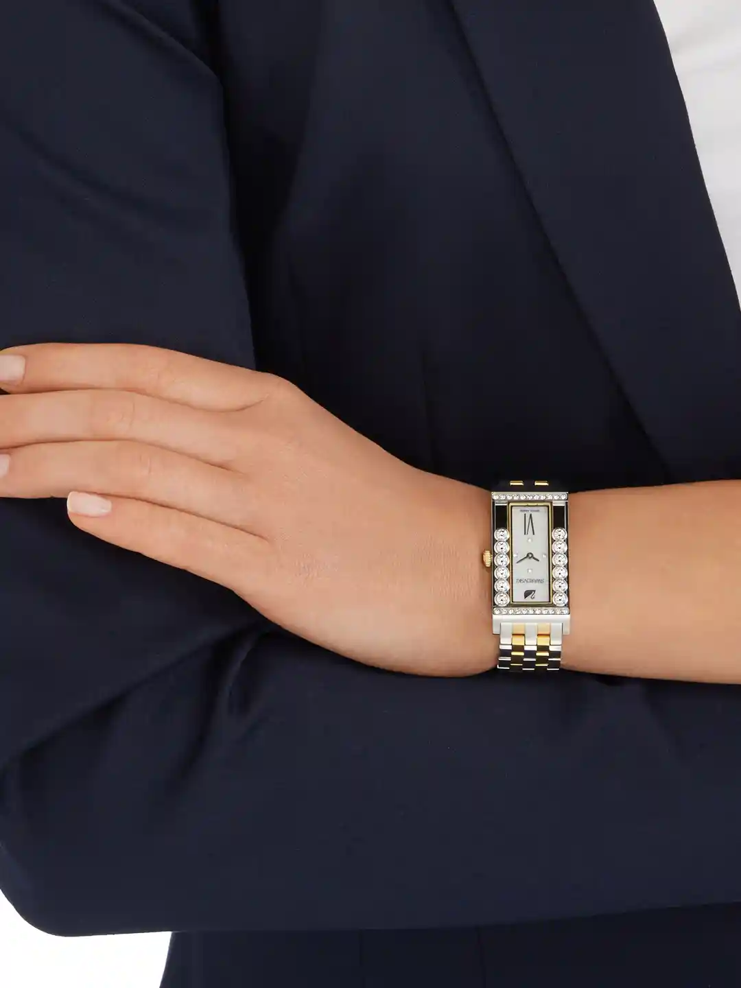 Buy SWAROVSKI Women Lovely Crystals Square Gold-Toned Watch