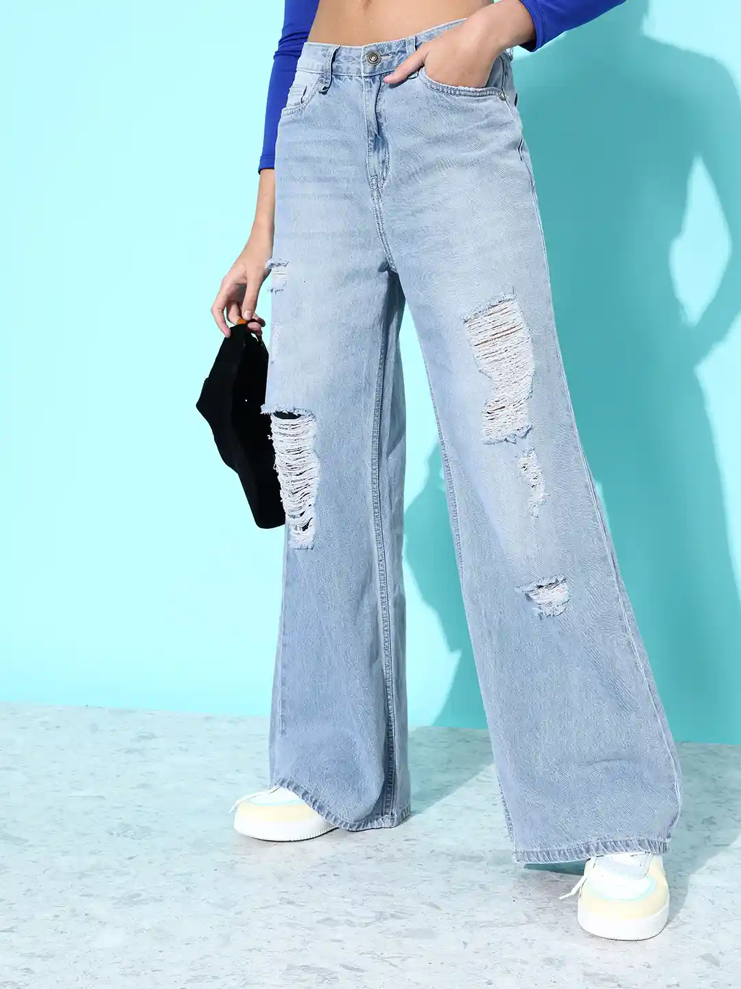 Buy Roadster Women Wide Leg High-Rise Pure Cotton Highly