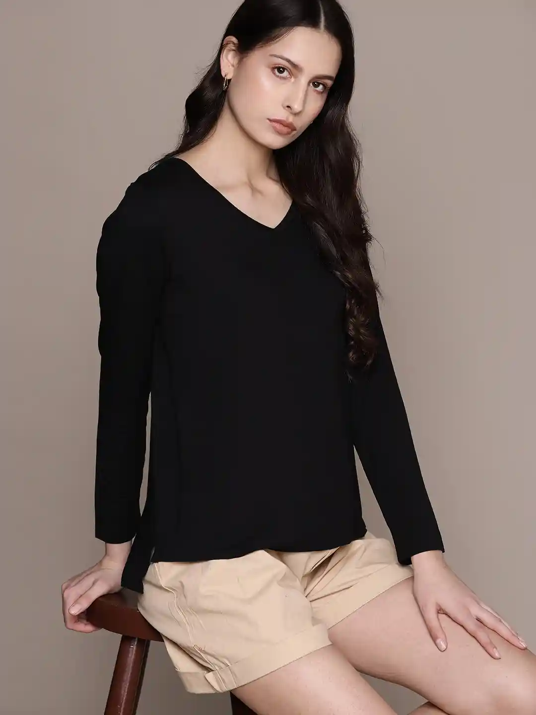 Buy Macy's Alfani Solid V-Neck T-shirt Tshirts for Women