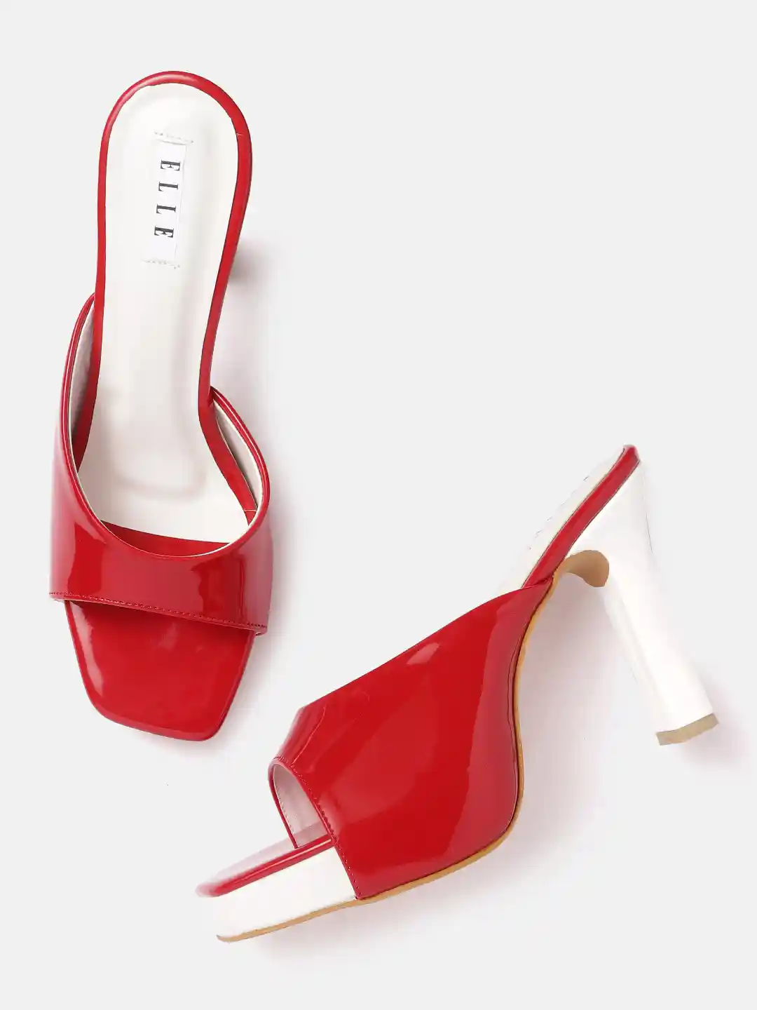Buy ELLE Red Glossy Finish Platform Heels Heels for Women