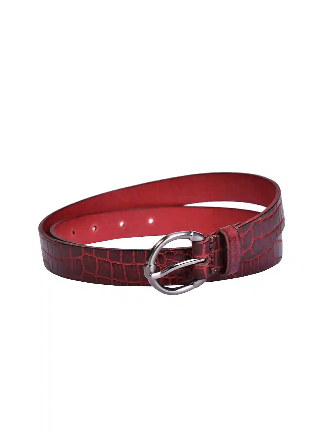 Buy Belwaba Women Red Textured Leather Belt Belts for Women