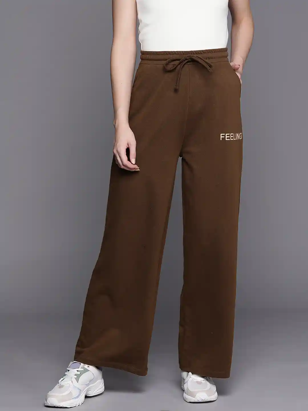 Buy SASSAFRAS Women Brown Track Pants Track Pants for Women