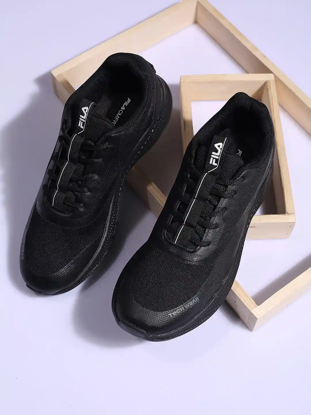 Buy FILA Men Black Solid PU Casual Sneakers Casual Shoes for Men