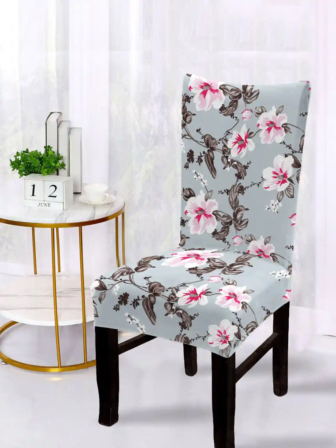 Myntra Pink Dining Chair Covers Buy DECORIAN Set Of Grey And Pink