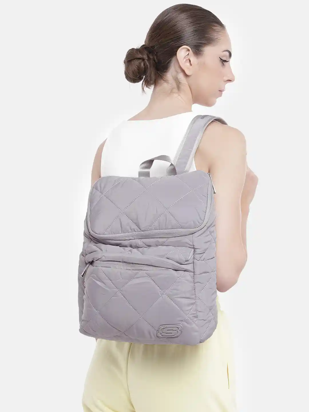 Buy Skechers Women Textured Backpack with Quilted Detail