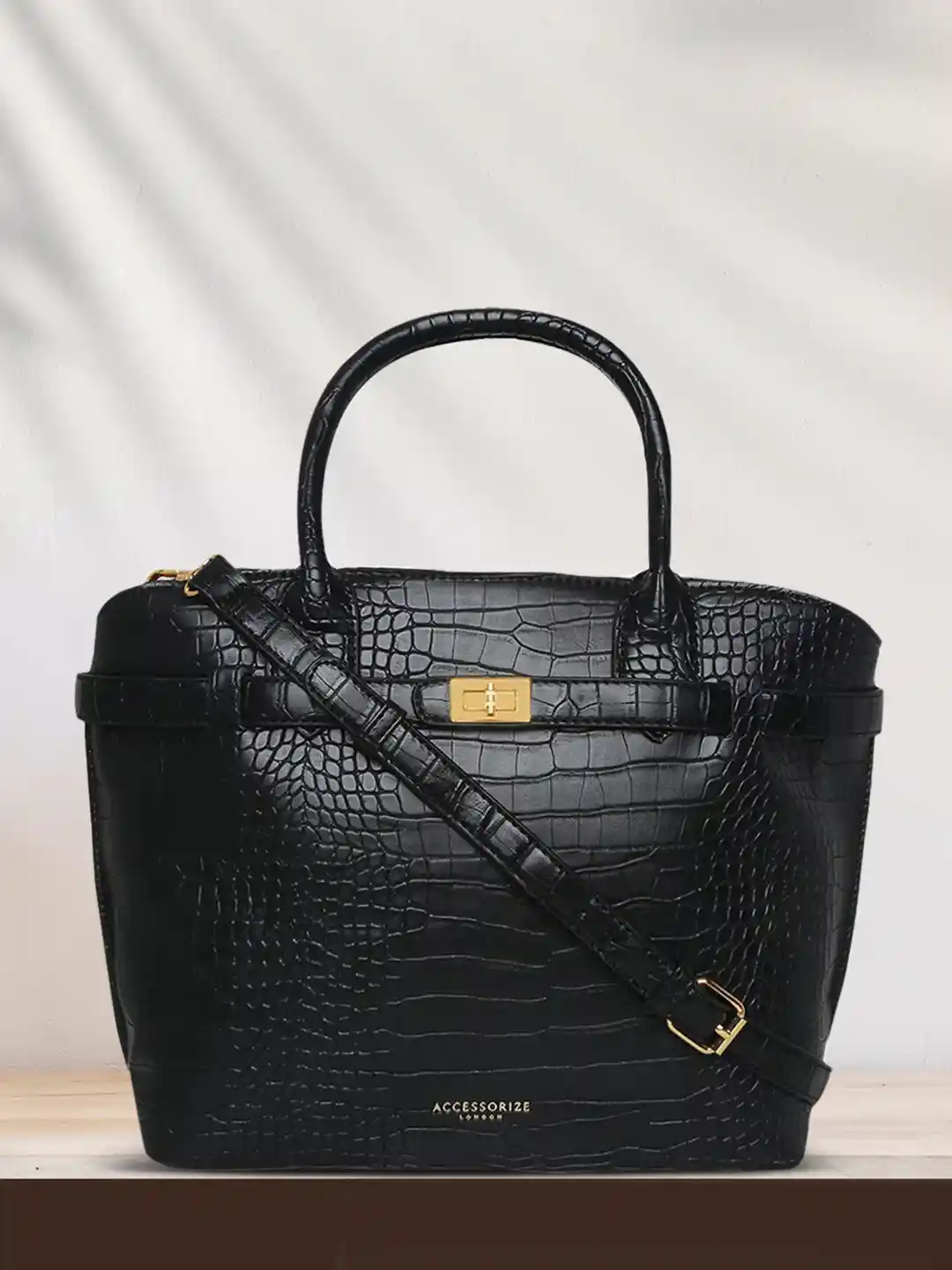 Buy Accessorize London Women Faux Leather Black Rosaline Handheld