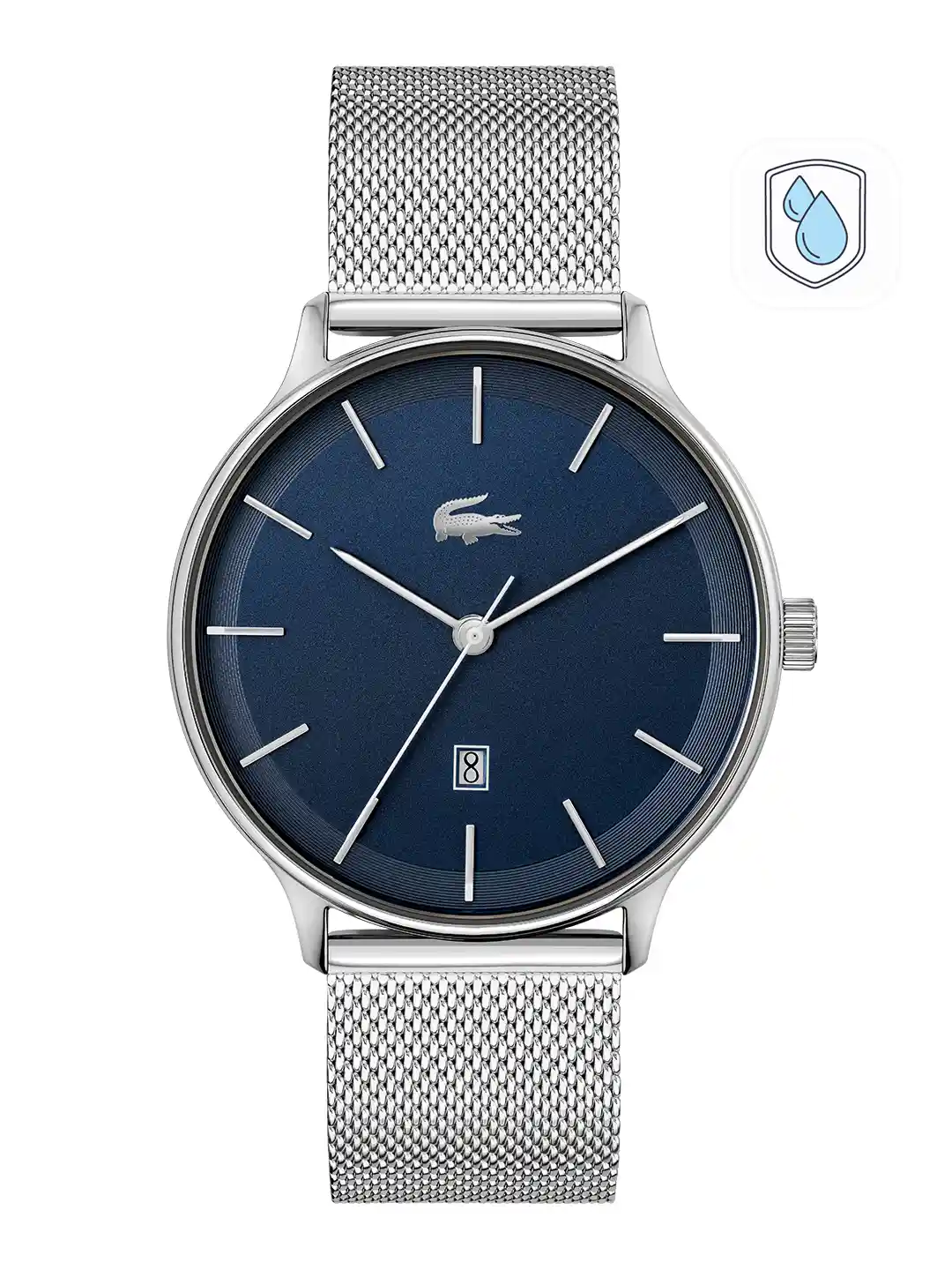 Buy Lacoste Men Blue Dial Silver Toned Bracelet Style Straps