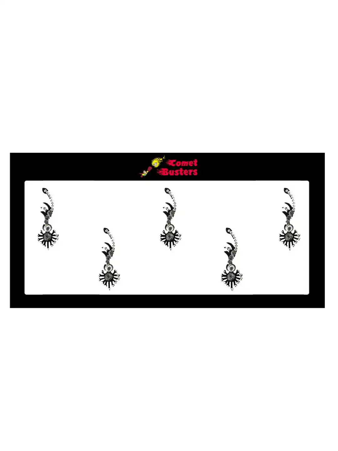 Buy Comet Busters Set Of Embellished Designer Bindis Black