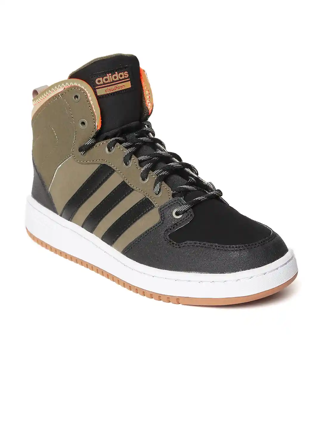 Buy ADIDAS NEO Men Olive Green Black CloudFoam Hoops WTR