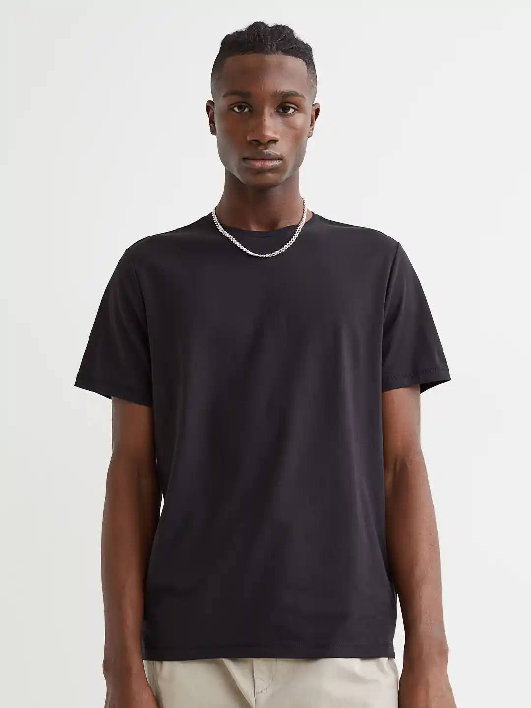 H&m Mens Skinny Fit T Shirts H&M Men Black COOLMAX Slim Fit T