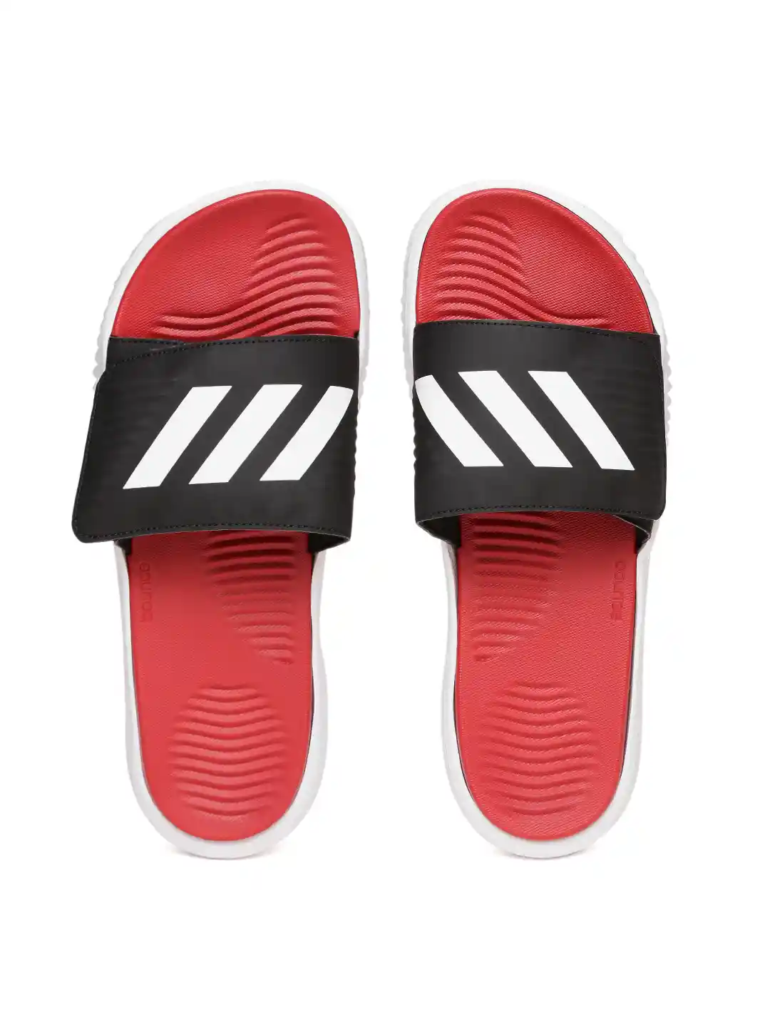 Buy ADIDAS Men Black Red Alphabounce Slide Printed Flip-Flops