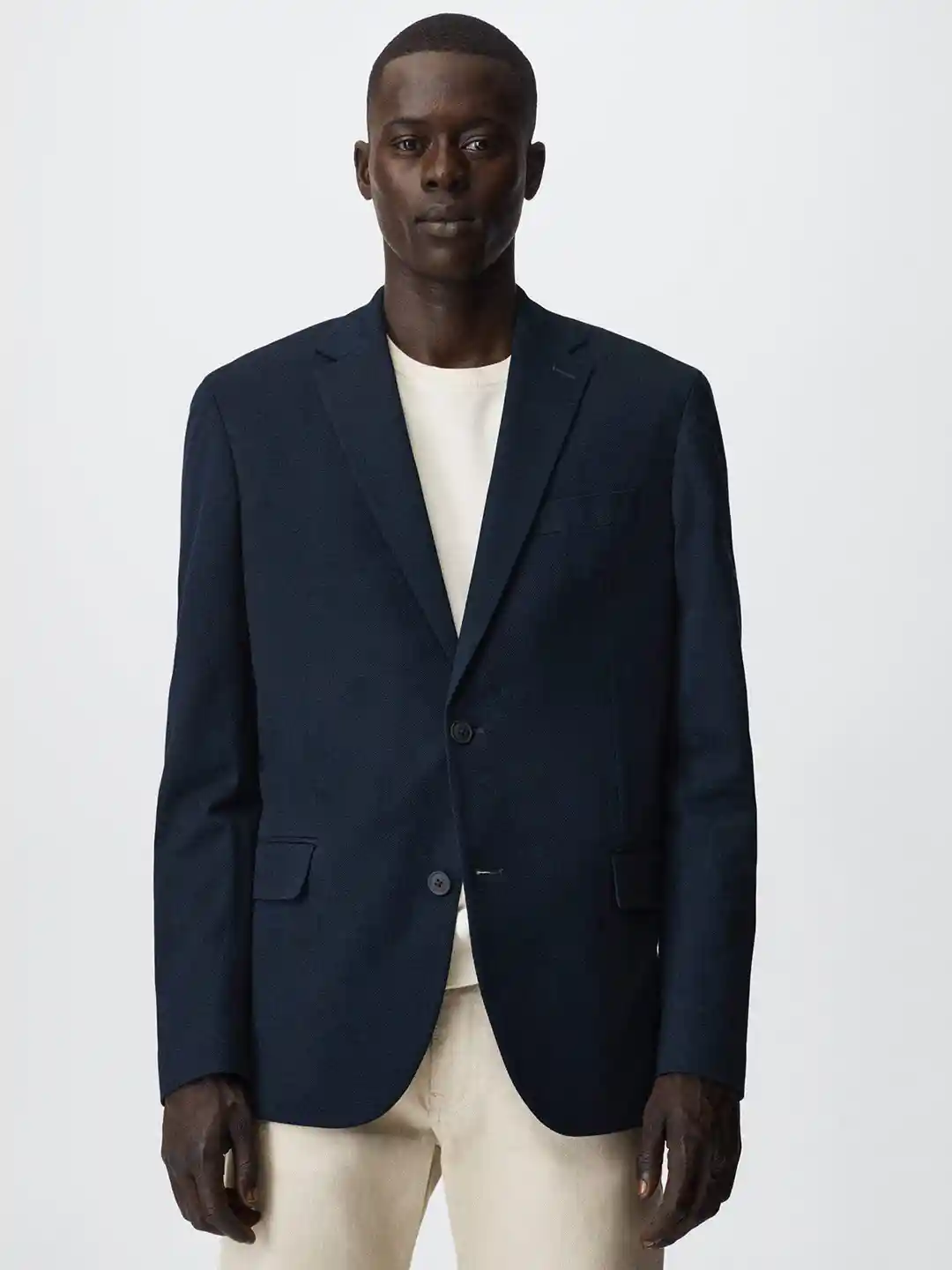 Linen Blazer Men Lino Mango Man Americanas MANGO MAN Navy Blue