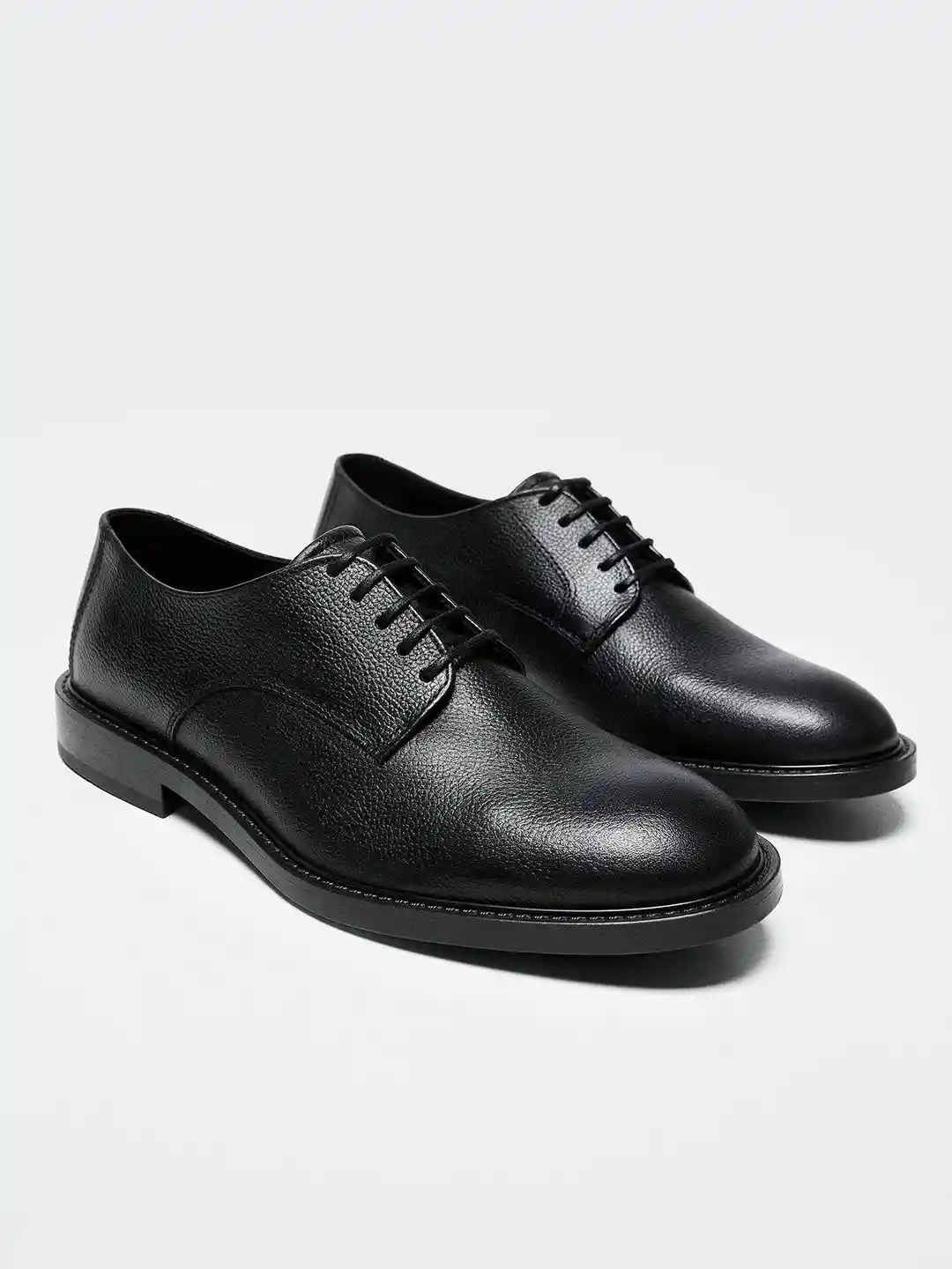 Buy MANGO MAN Textured Leather Sustainable Formal Derbys - Formal