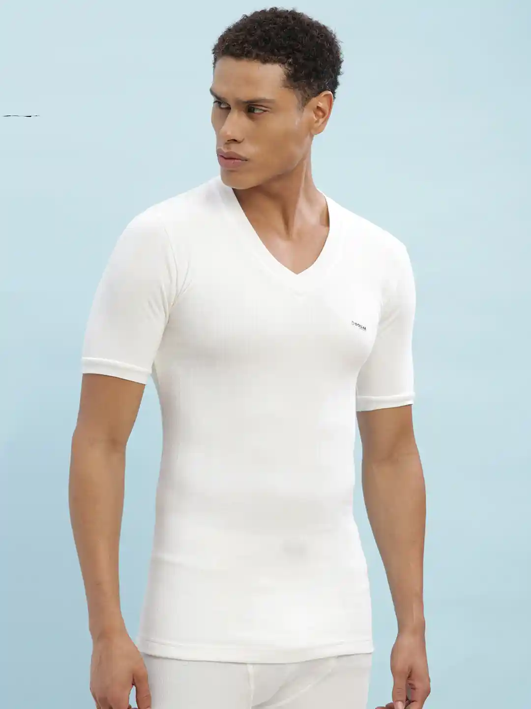 Buy Dollar Ultra Men White Solid Cotton Thermal Tops Thermal