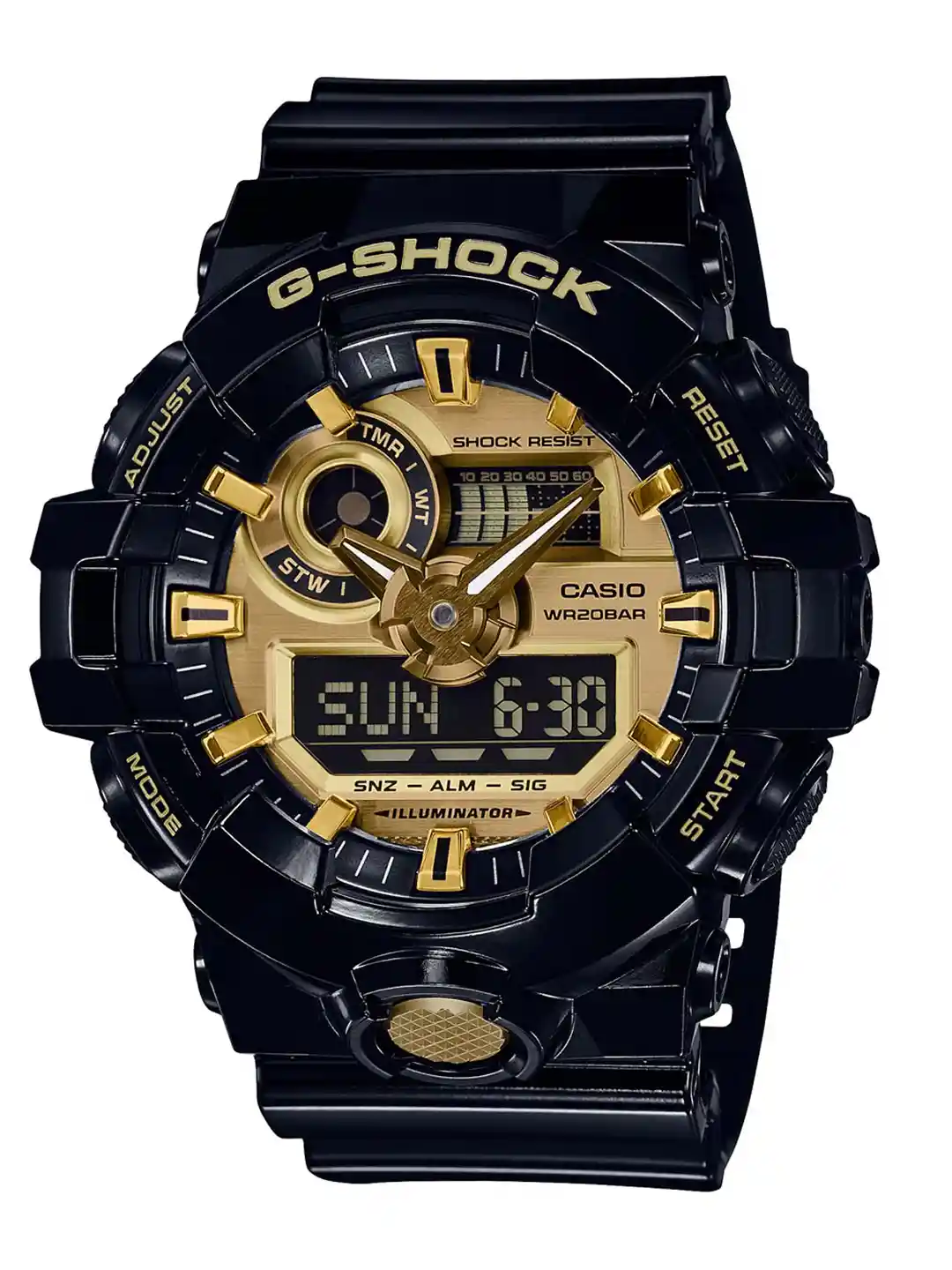 CASIO G-SHOCK デジタル腕時計 ゴールド Buy CASIO G-Shock Men Rose Gold Dial Extra Large-Combination Watch