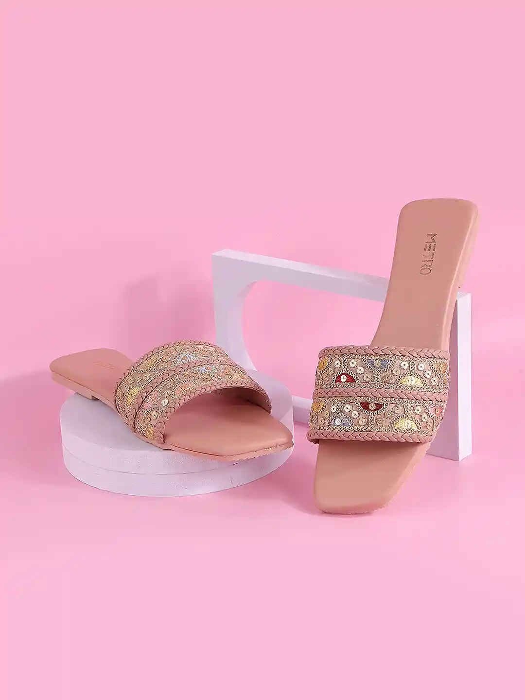 Buy Metro Women Embellished Open Toe Flats Flats for Women