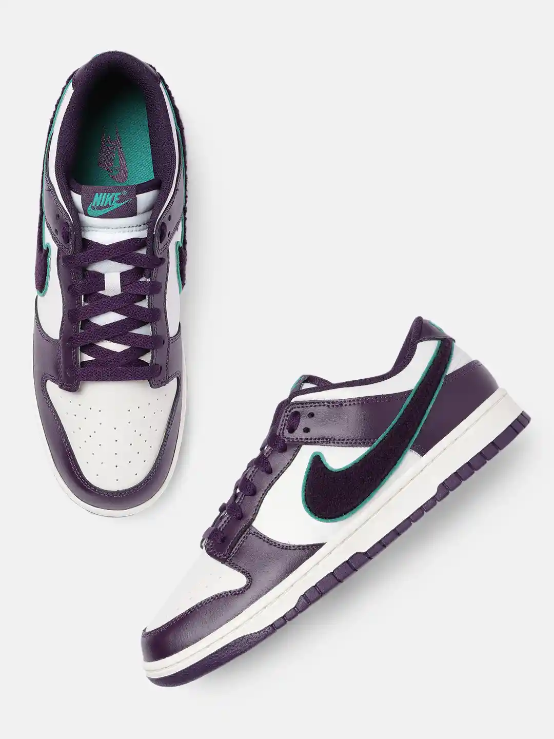 Buy Nike Men Purple White Dunk Retro Leather Sneakers Casual