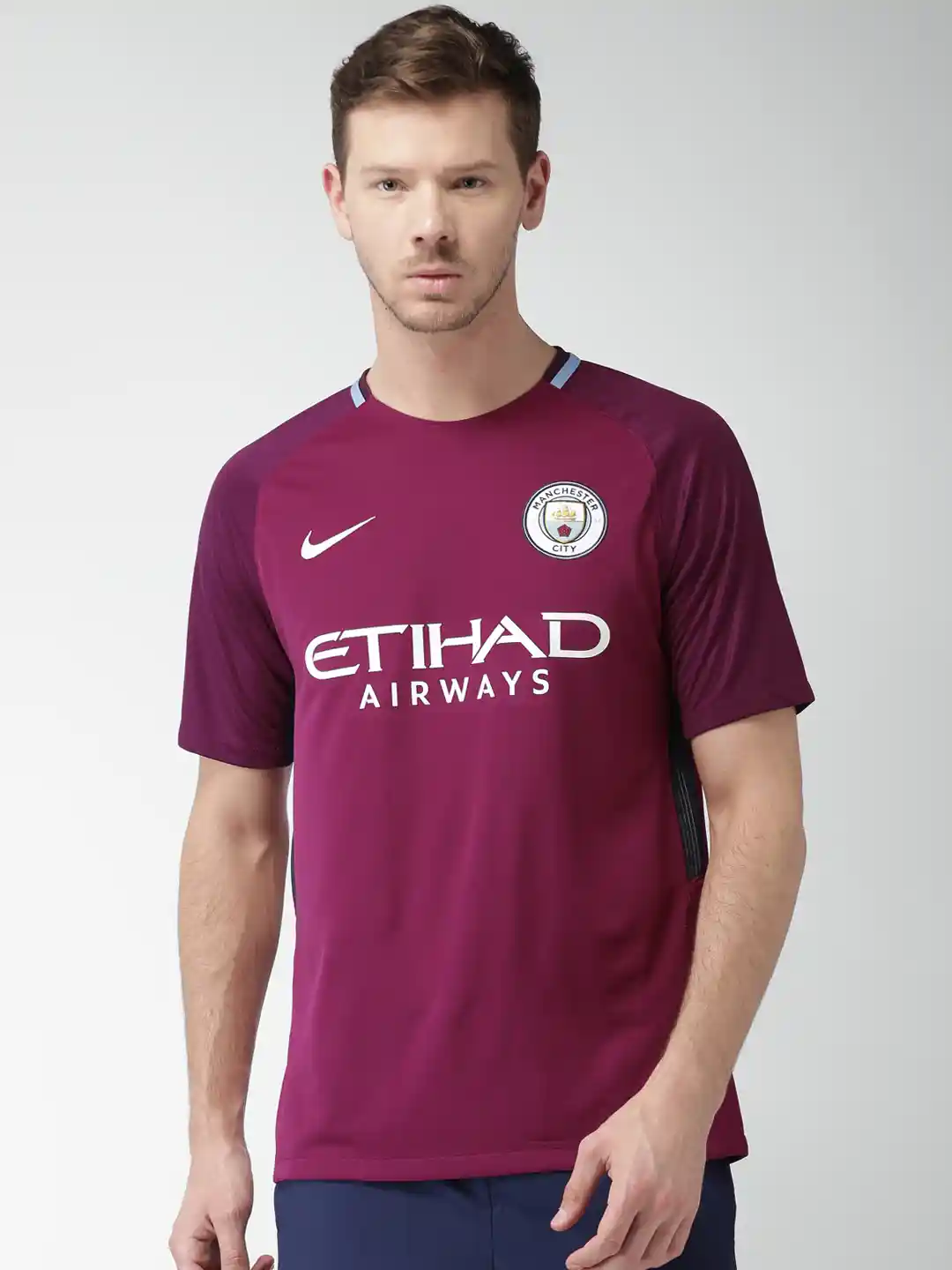 Buy Nike Men Purple Printed Manchester City Stadium Away Round - Main Image
