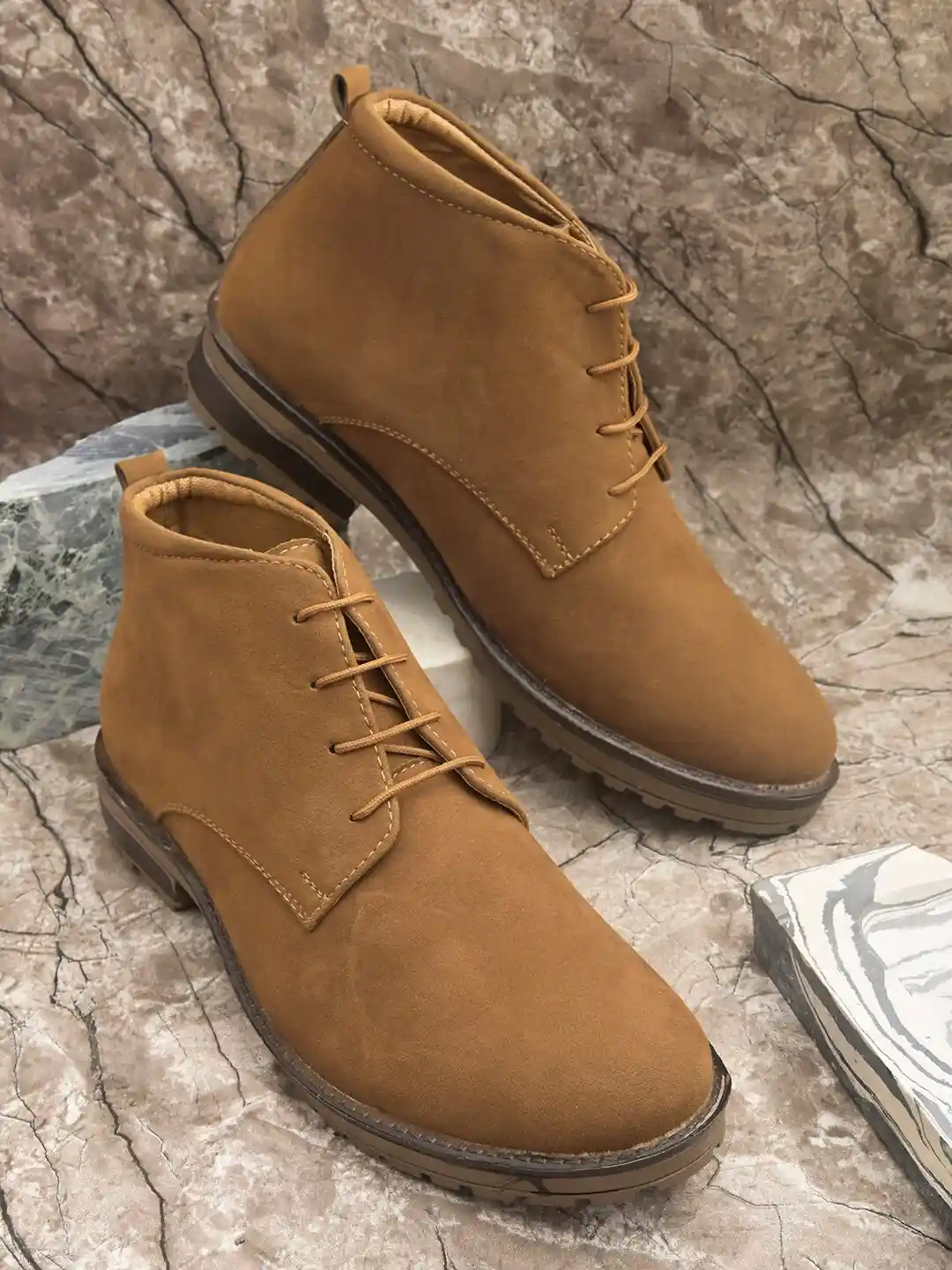 Buy Fashion Victim Men Tan Brown Solid Desert Boots Boots for