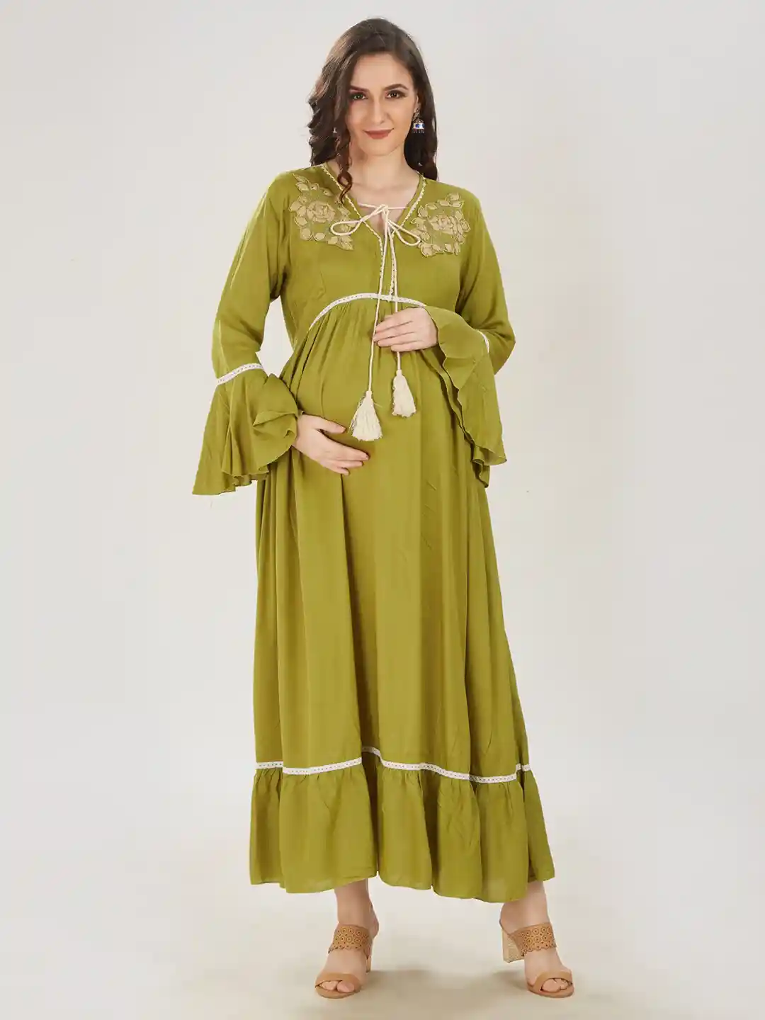 Buy Mom For Sure by Ketki Dalal Women Embroidered Tie-Up Neck