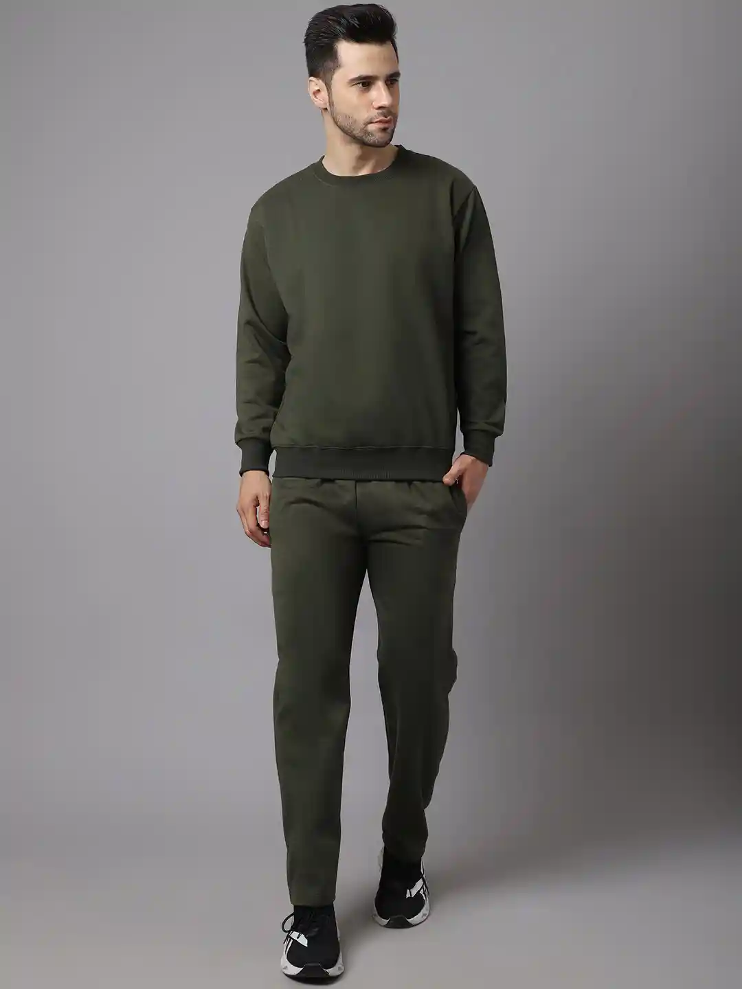 Buy MACK JONNEY Men Olive Green Solid Tracksuit Tracksuits for