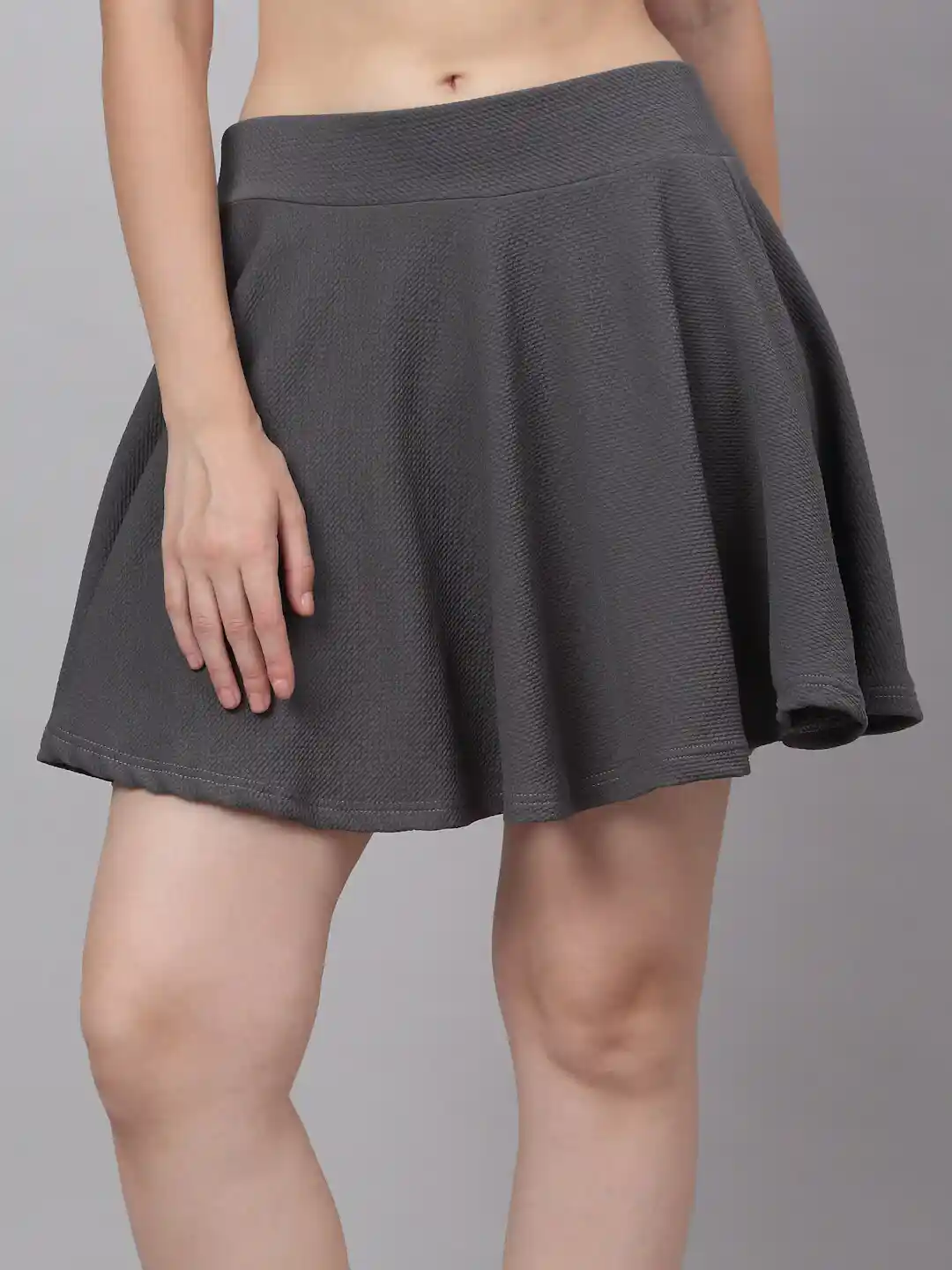 Neudis Clothing Skater Skirt Online NEUDIS Women Grey Flared Mini Skater  Skirt