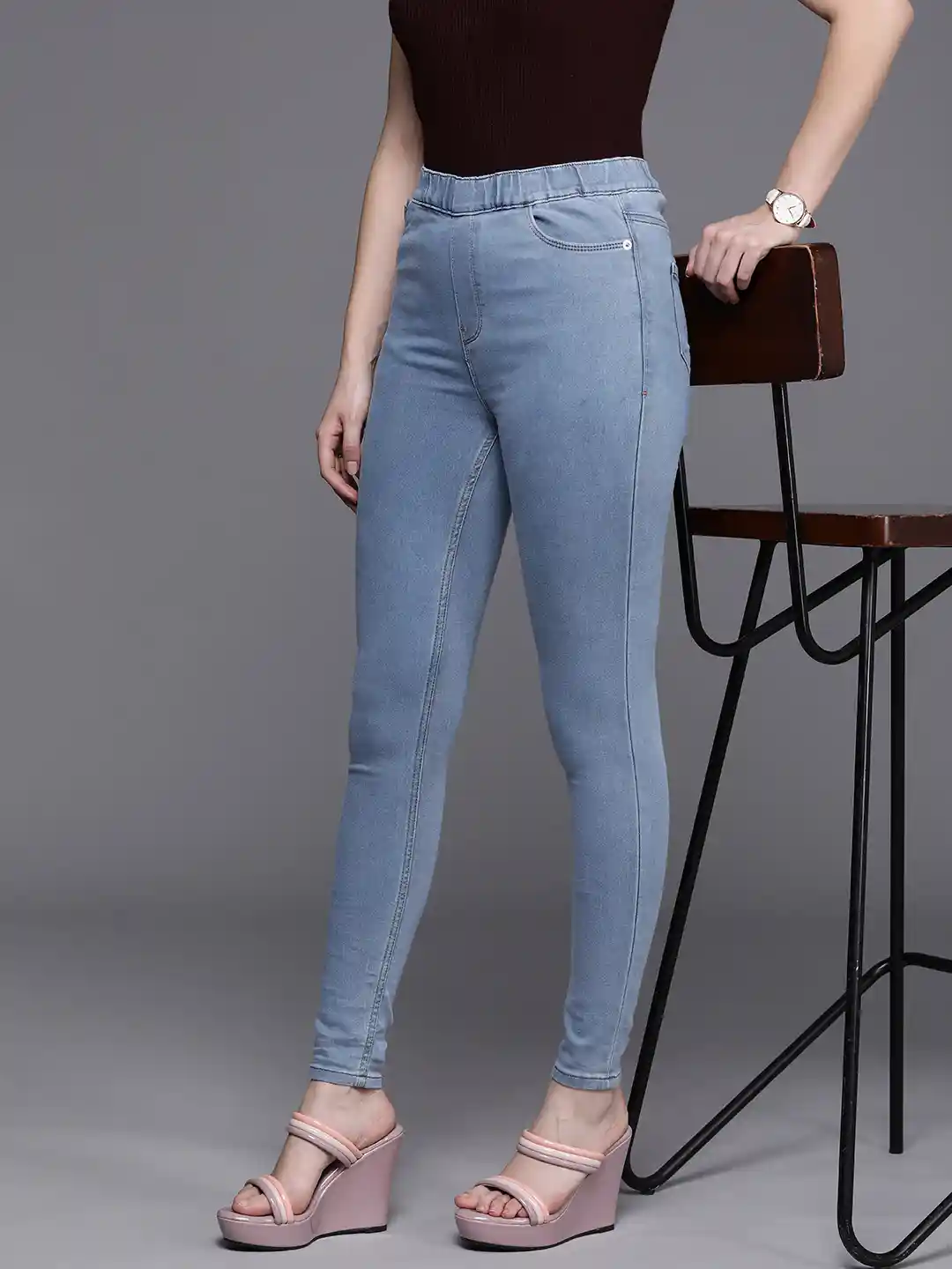 Buy Allen Solly Woman Women Super Skinny Fit High-Rise Stretchable