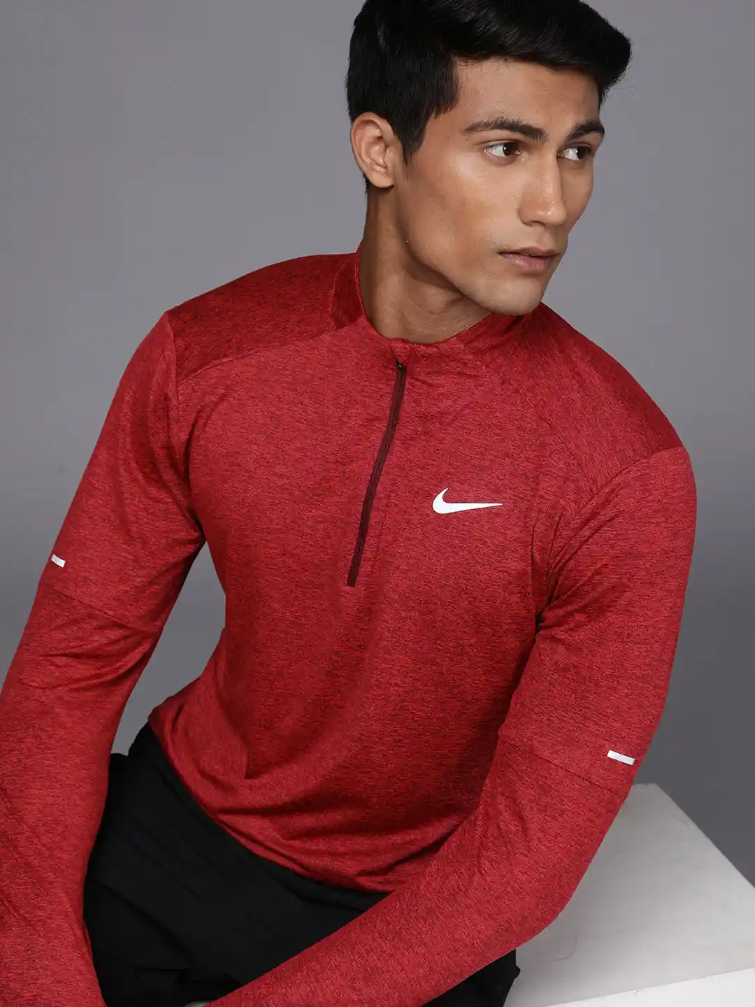 Polo Shirt Nike Dri Fit Henley Nike Men Red Solid Henley Neck Dri