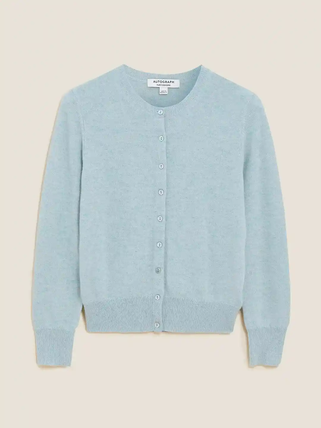 Marks Spencer Women Blue Cashmere Cardigan