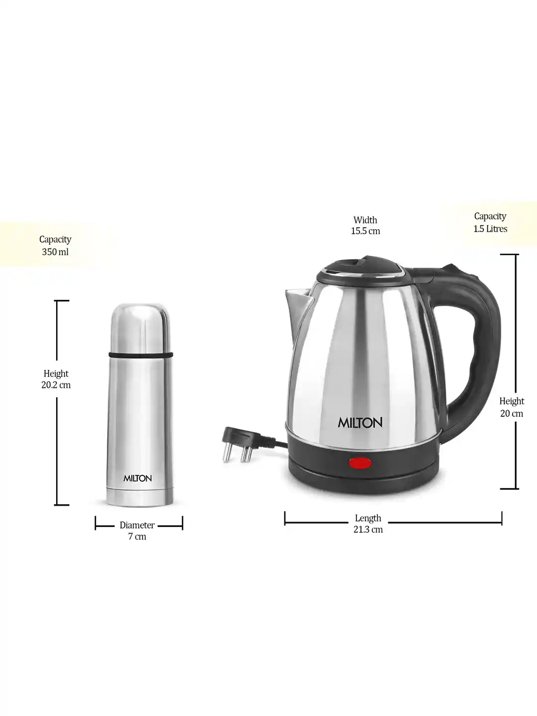Buy Milton Silver-Toned L Electric Kettle With Flip Lid 350